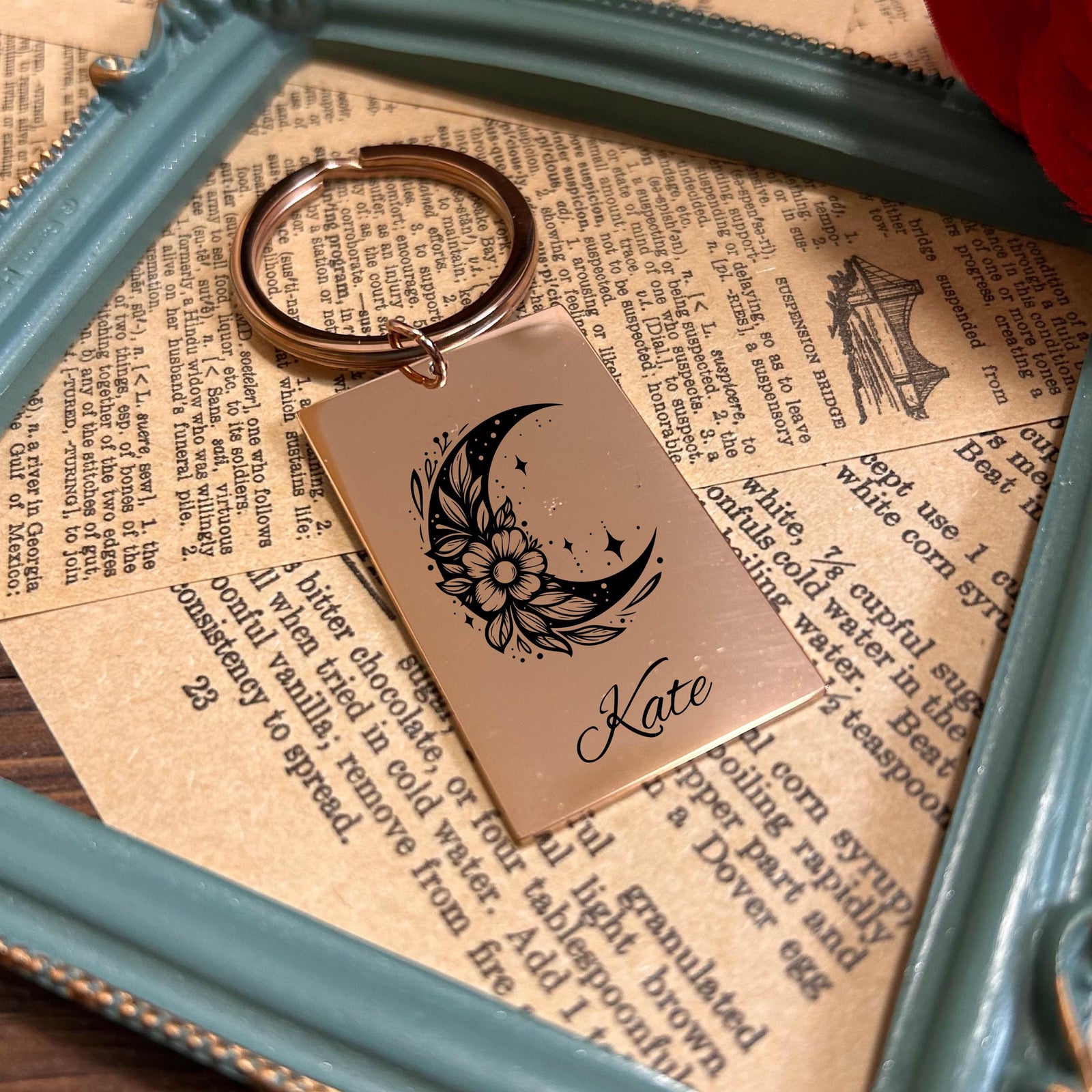 Moon Lover Keychain Stainless Steel