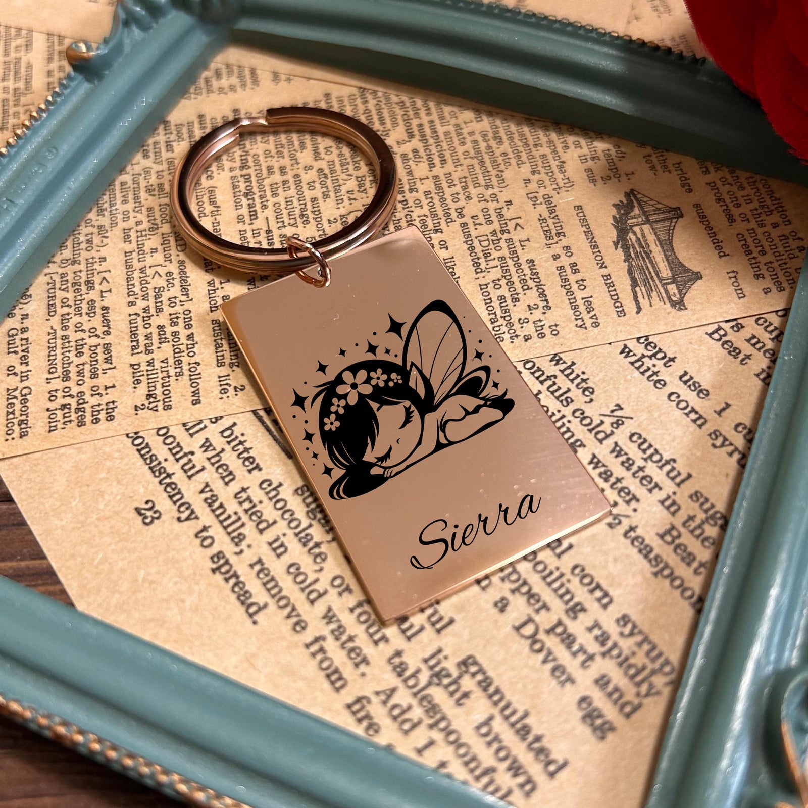 Sleepy Fairy Keychain Stainless Steel