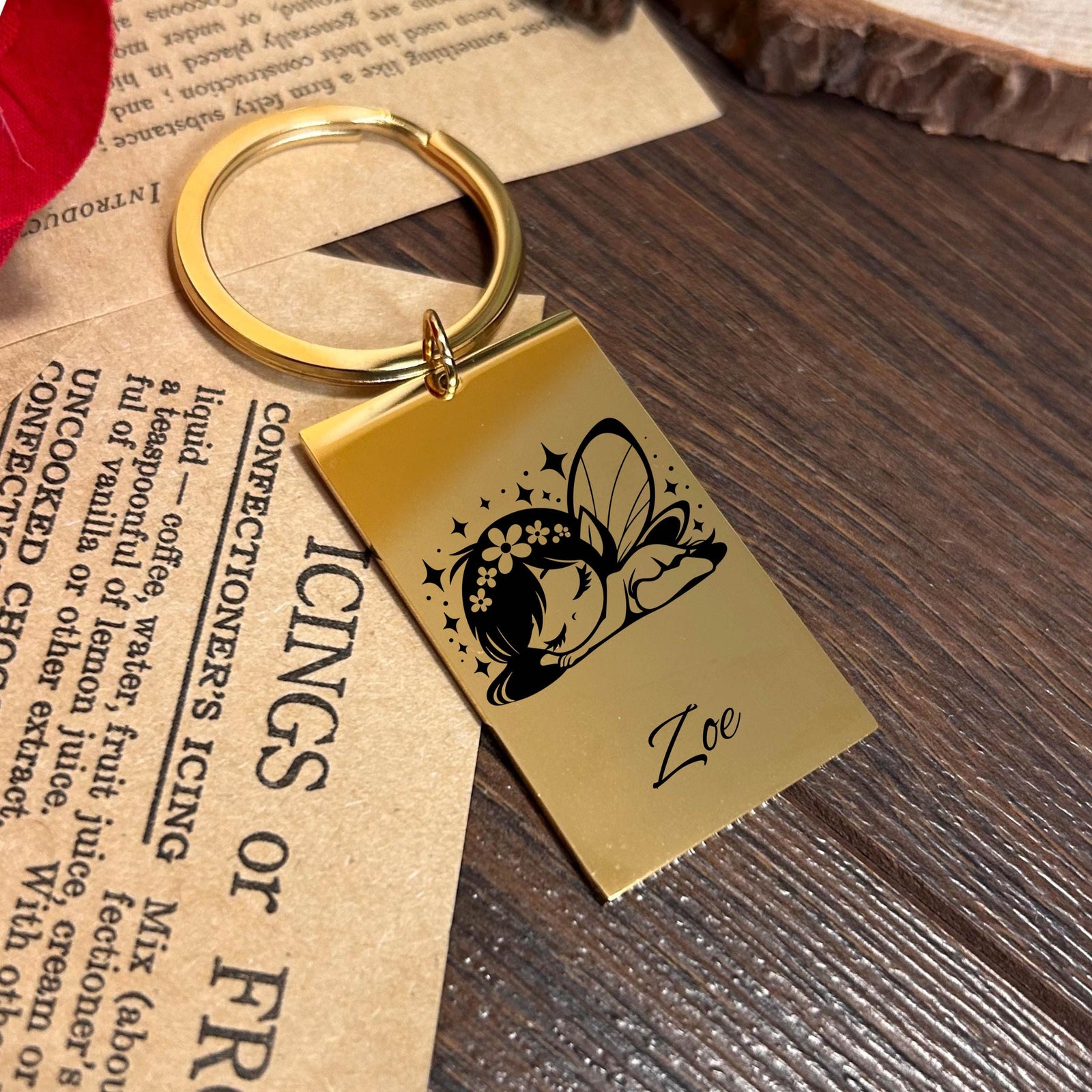 Sleepy Fairy Keychain Stainless Steel