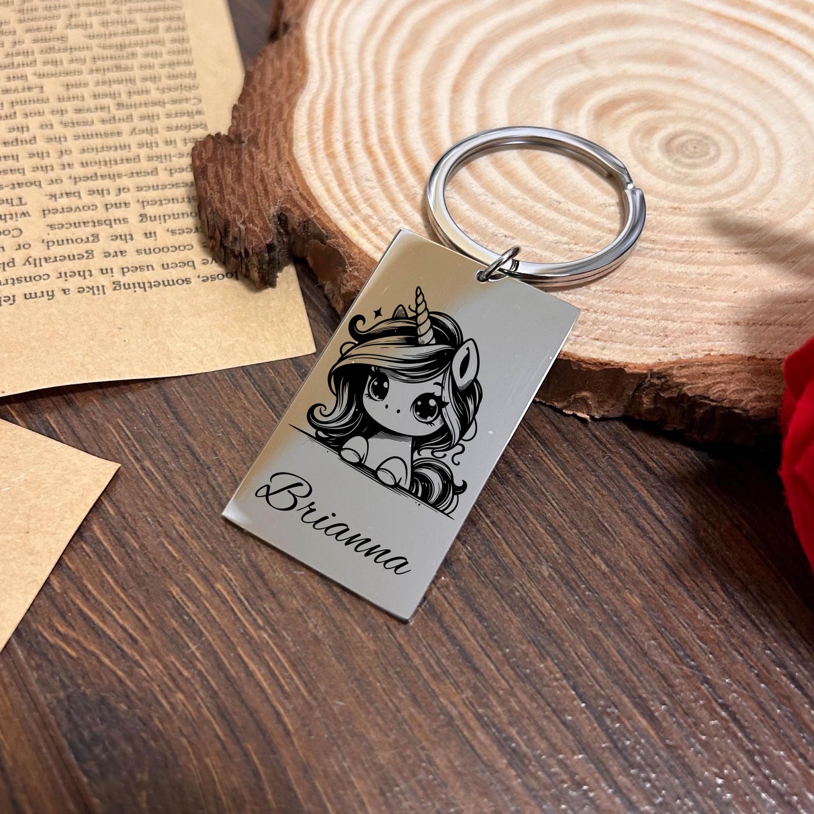 Baby Unicorn Keychain Stainless Steel