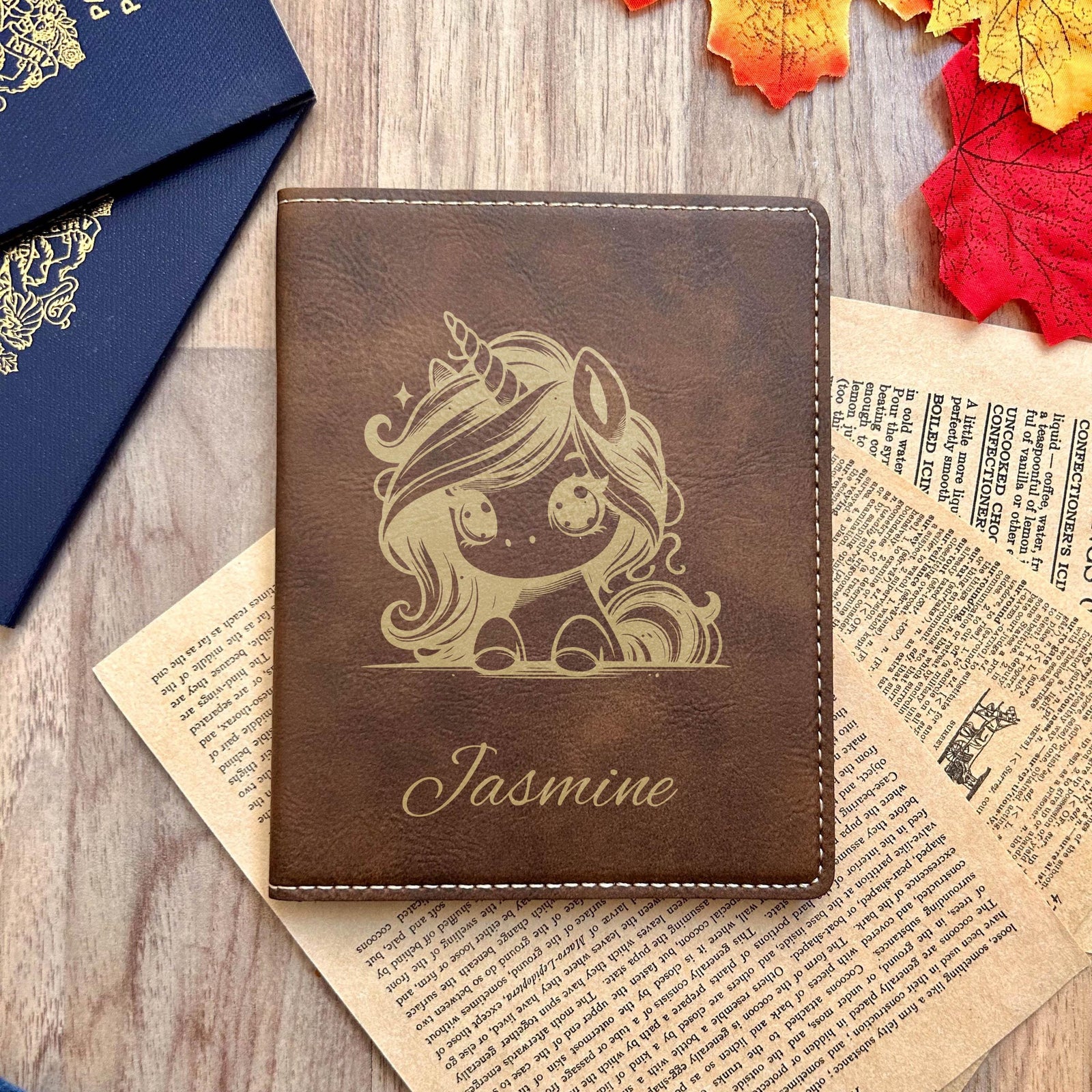 Gold Baby Unicorn Passport Cover – Design #56