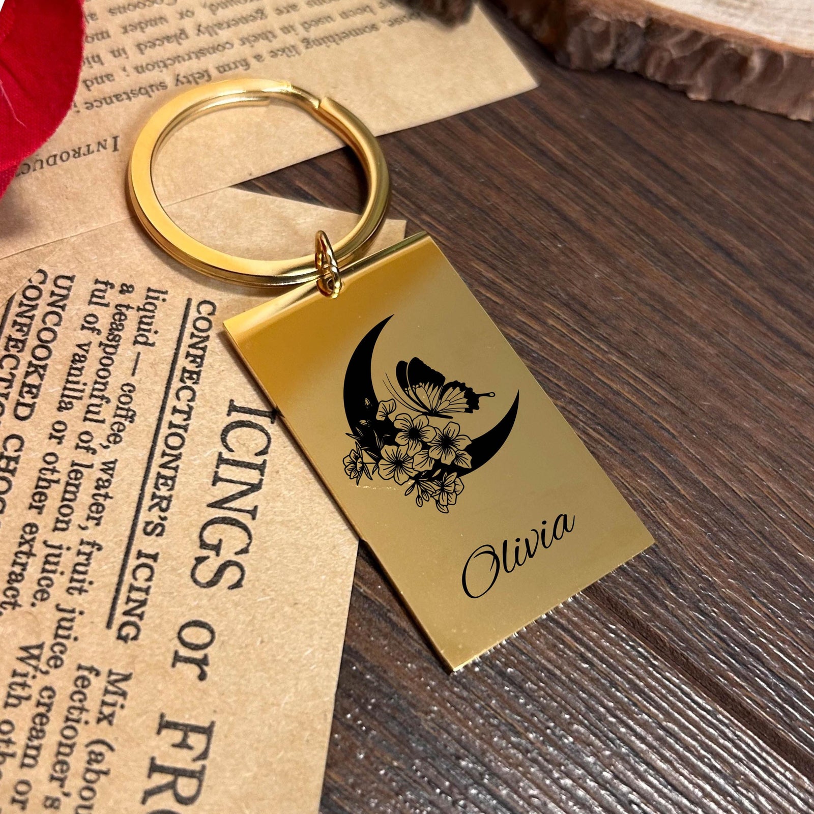 Moonlight Butterfly Keychain Stainless Steel