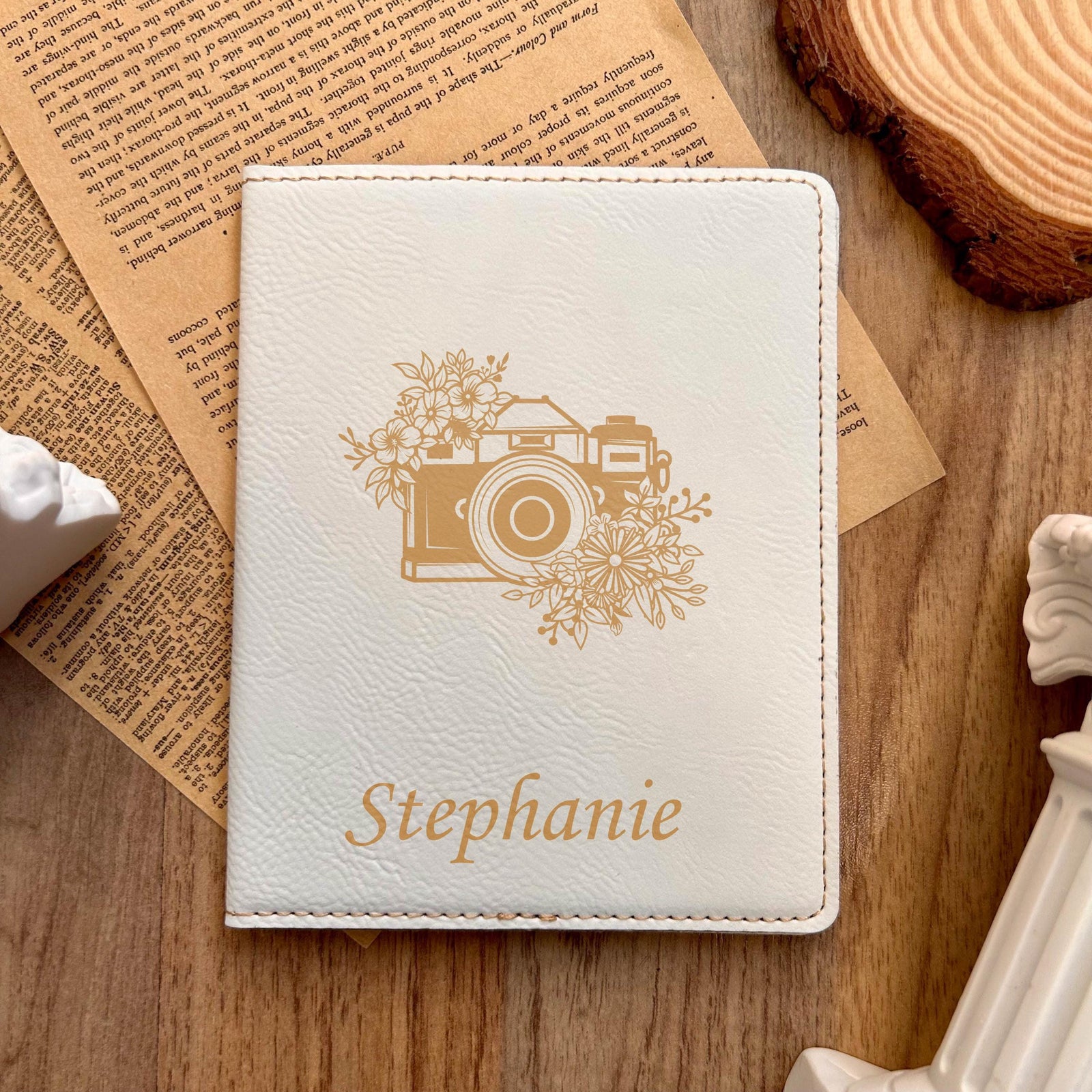 Gold Camera Passport Cover – Design #69