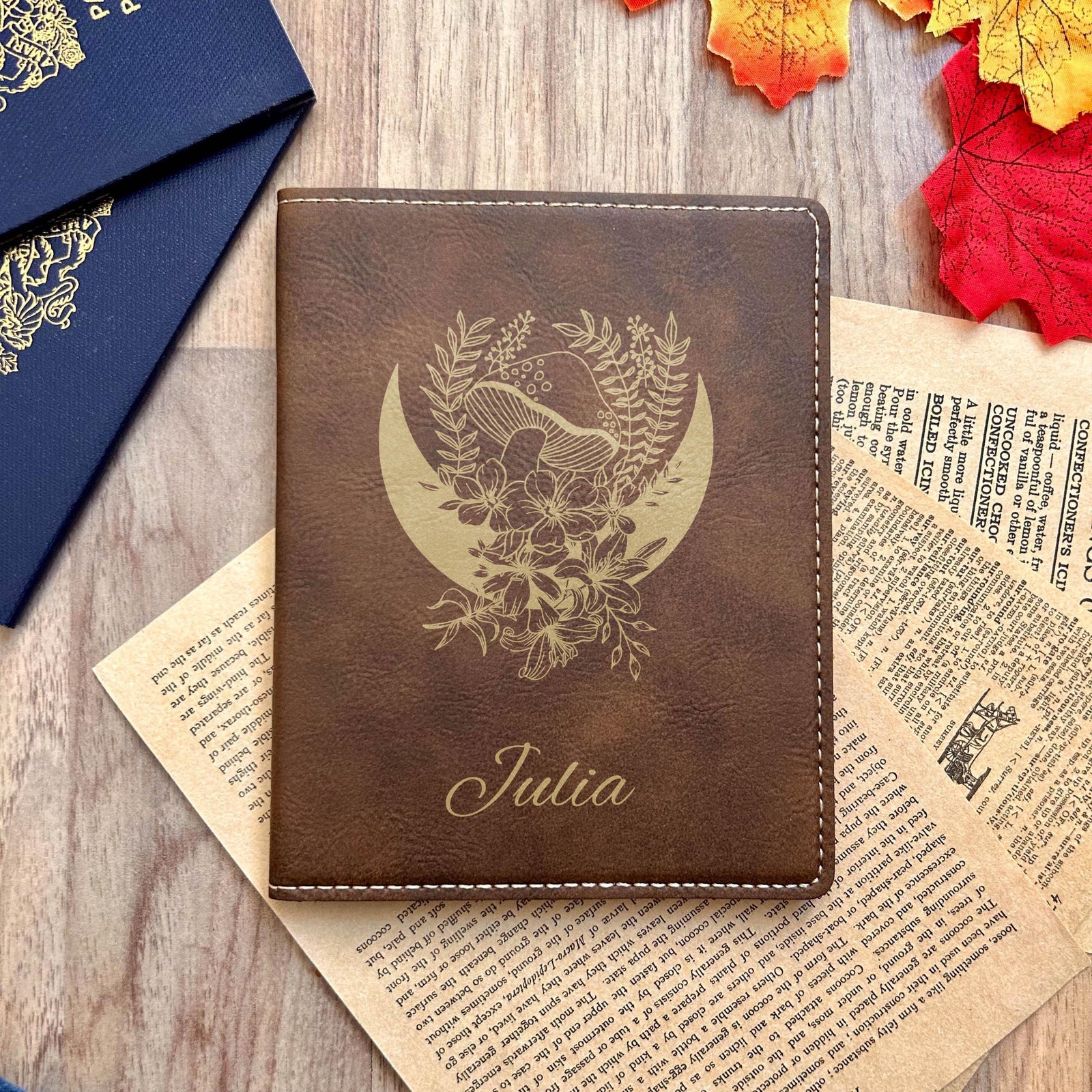 Gold Mystic Moon Passport Cover – Design #81