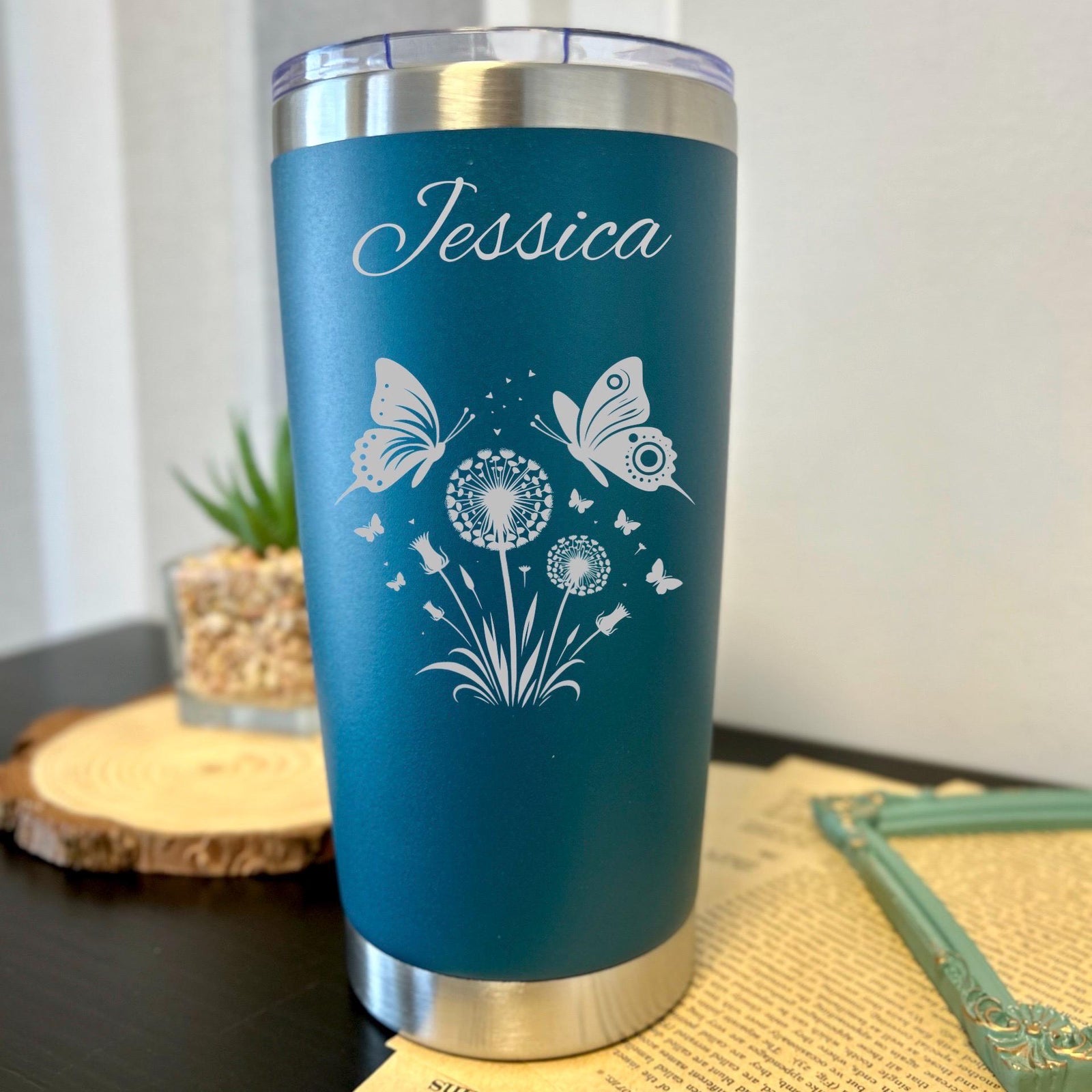 Butterfly 20oz Engraved Tumbler