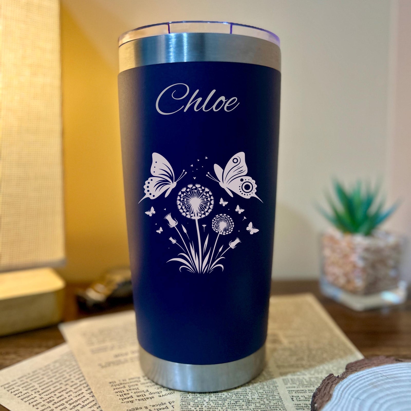 Butterfly 20oz Engraved Tumbler