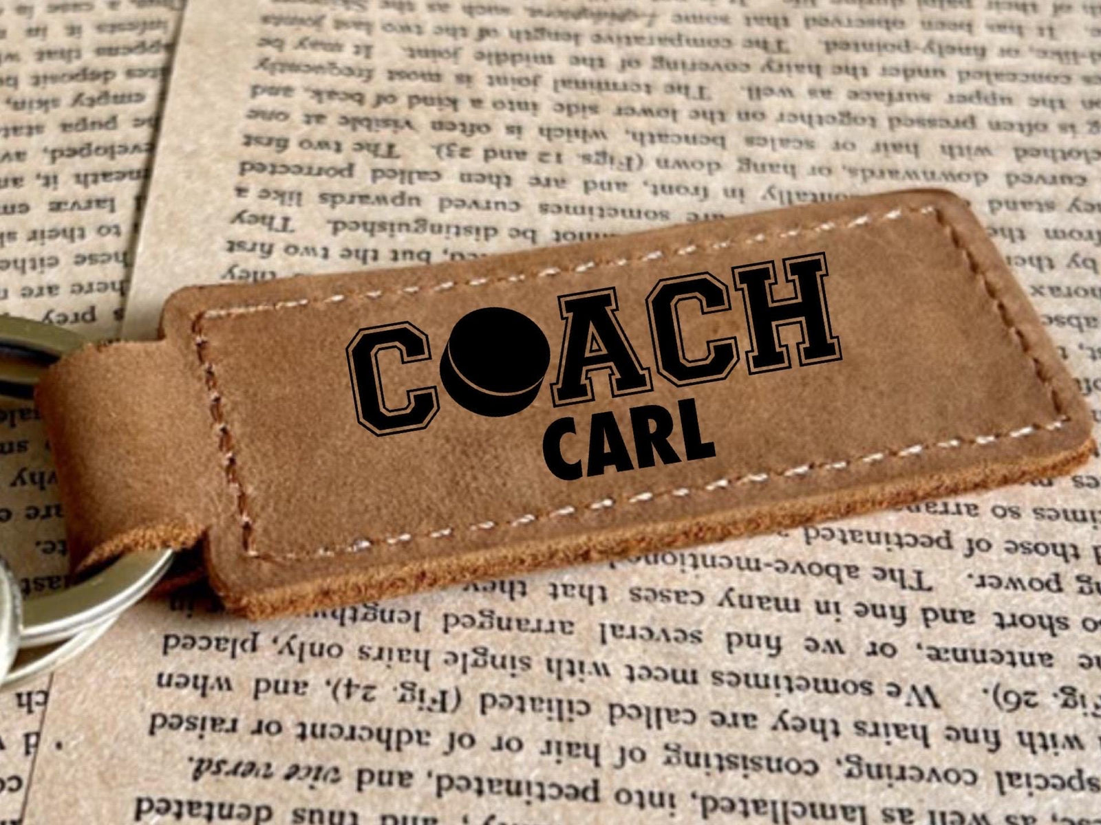 Coach Leather Keychain