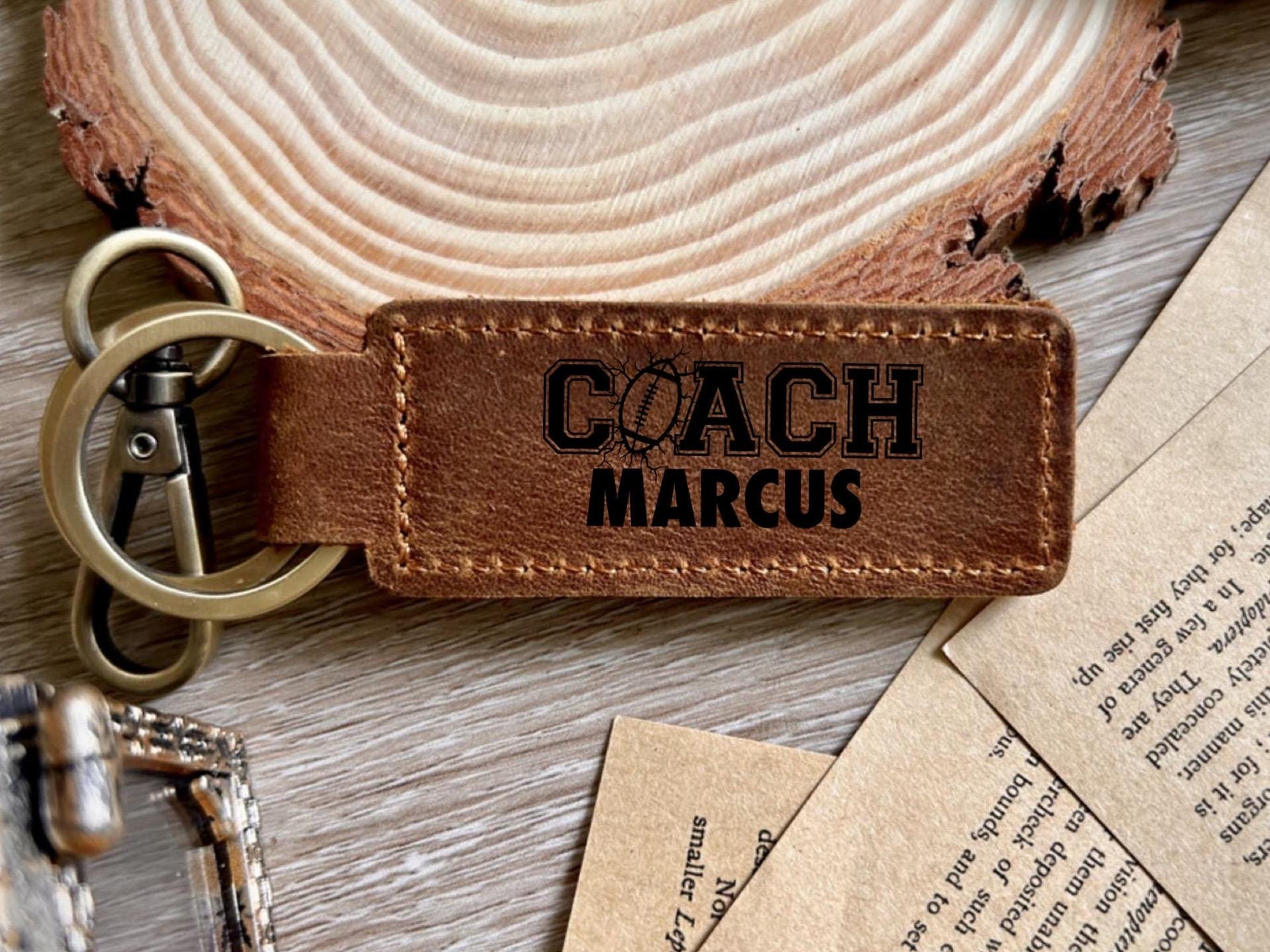 Coach Leather Keychain