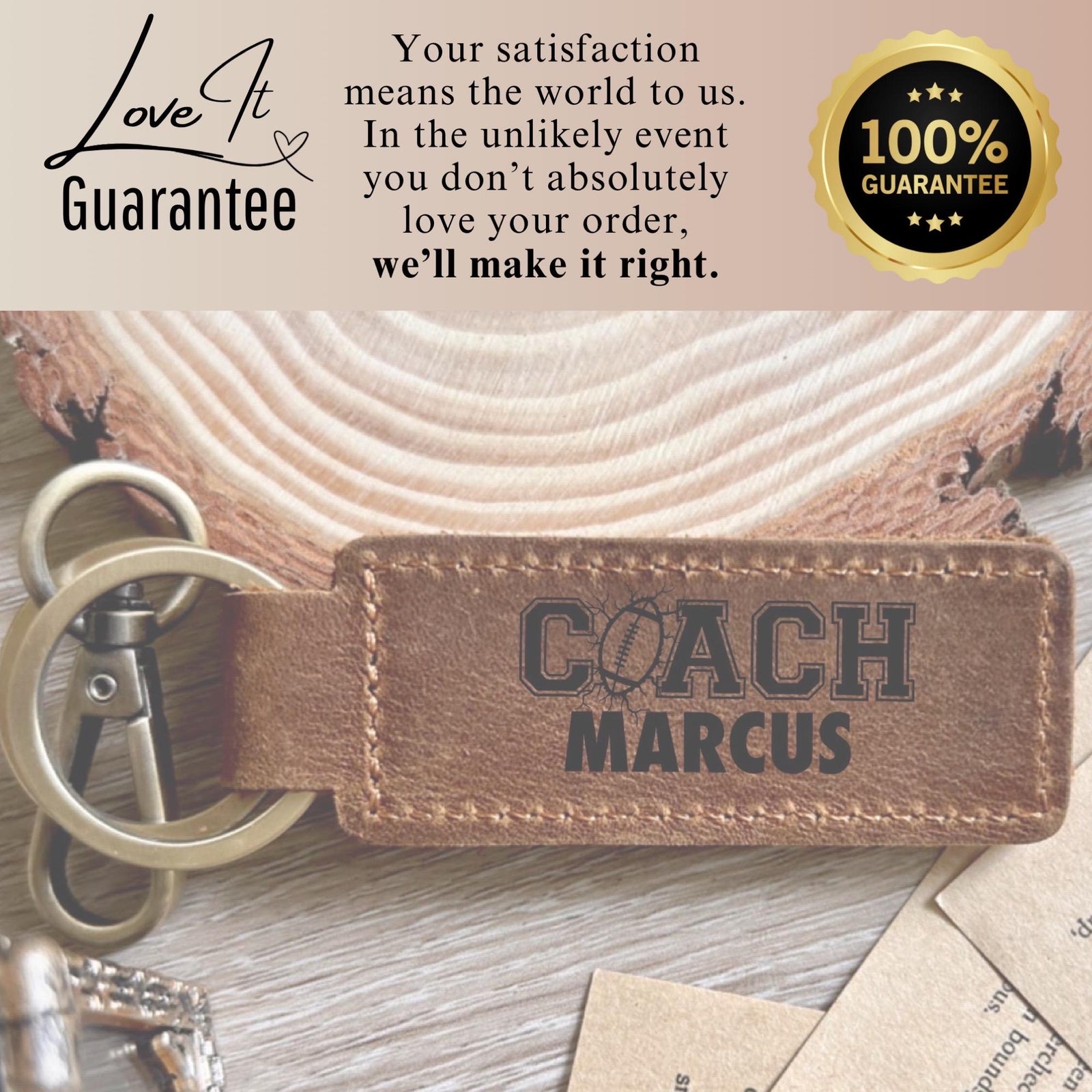Coach Leather Keychain