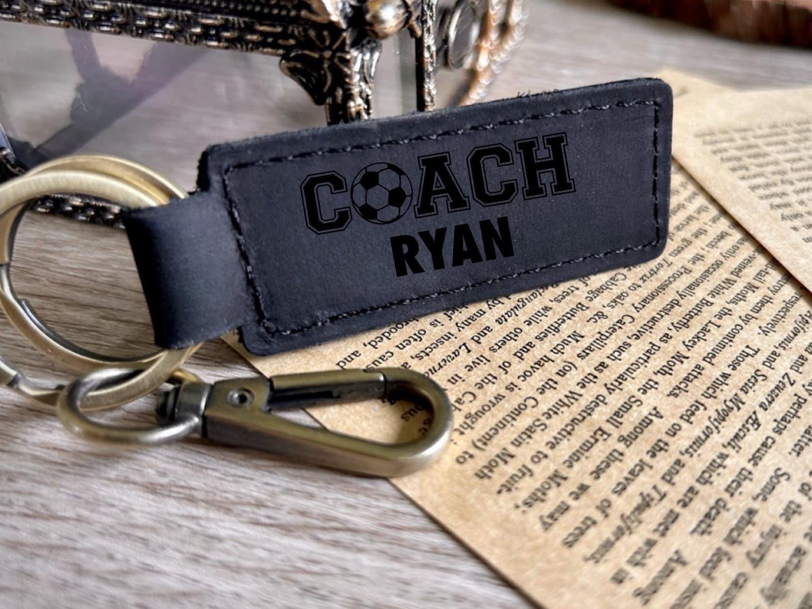Coach Leather Keychain
