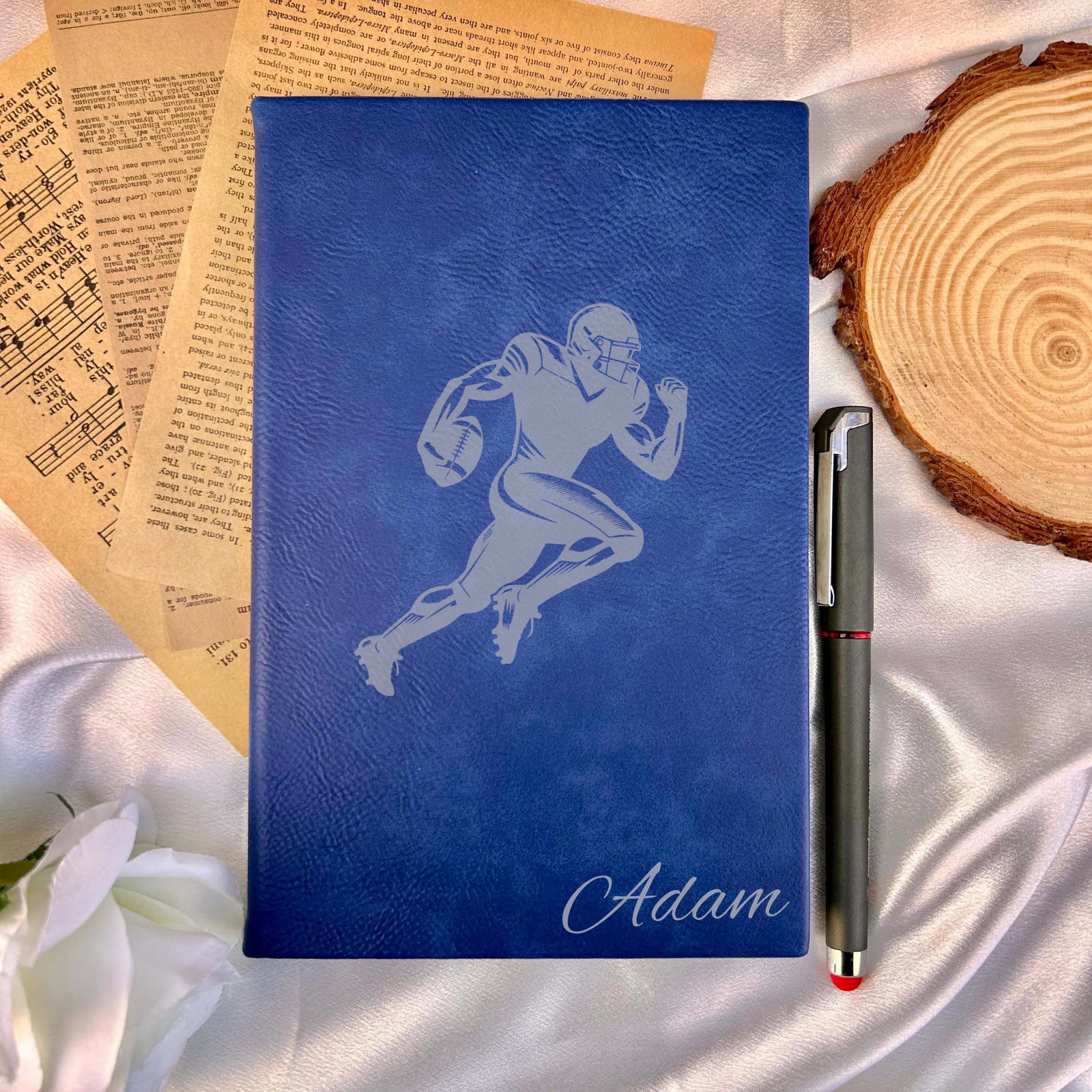 Football Player Custom Journal – Hard Cover, Design #14