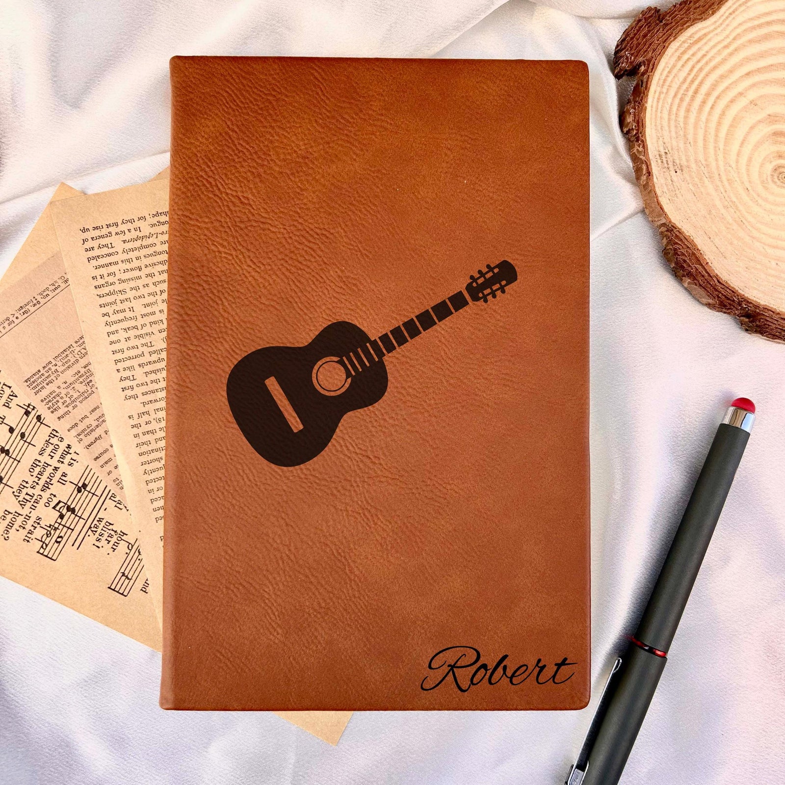 Acoustic Guitar Custom Journal – Hard Cover, Guitar Design #1