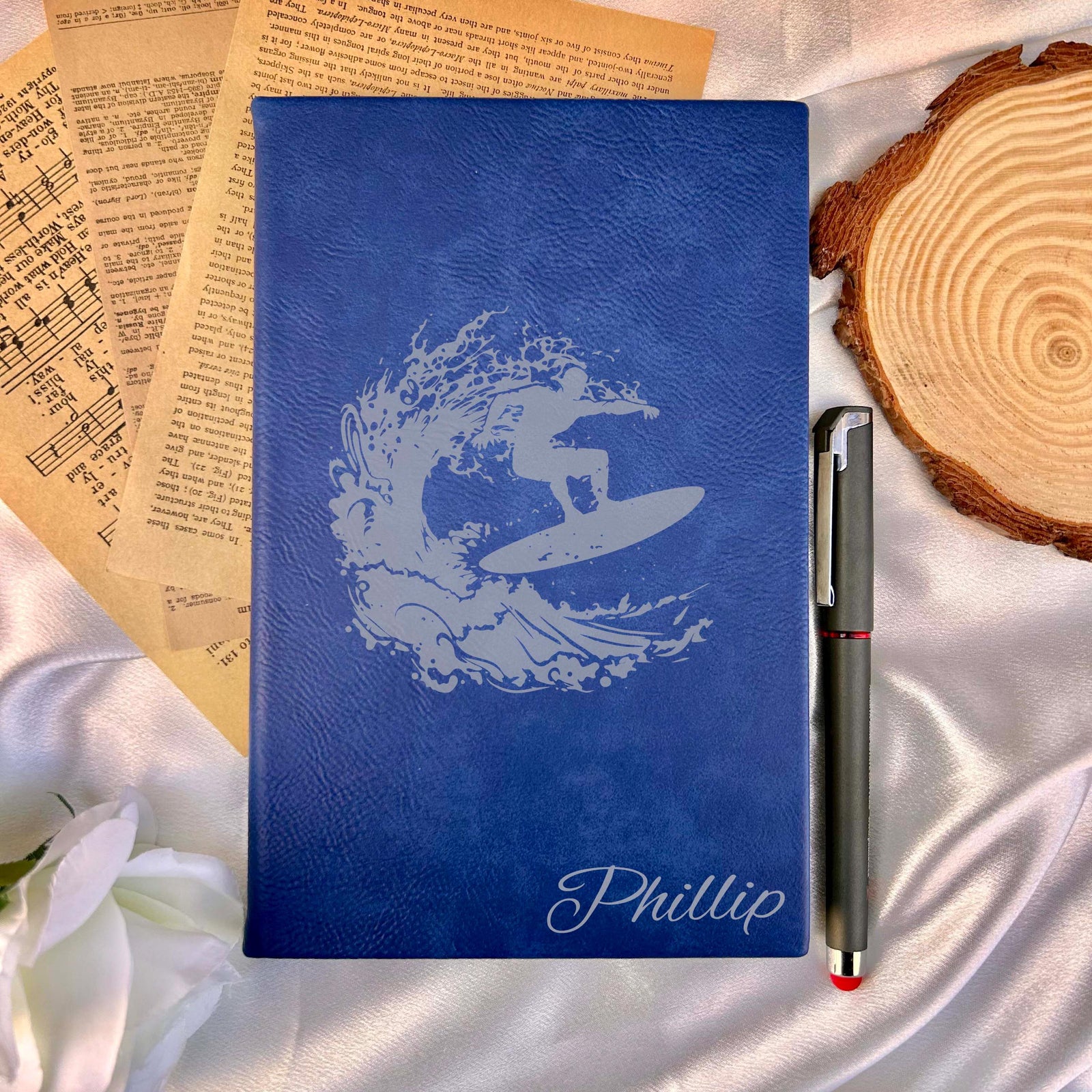 Surf Custom Journal – Hard Cover, Surf Design #1