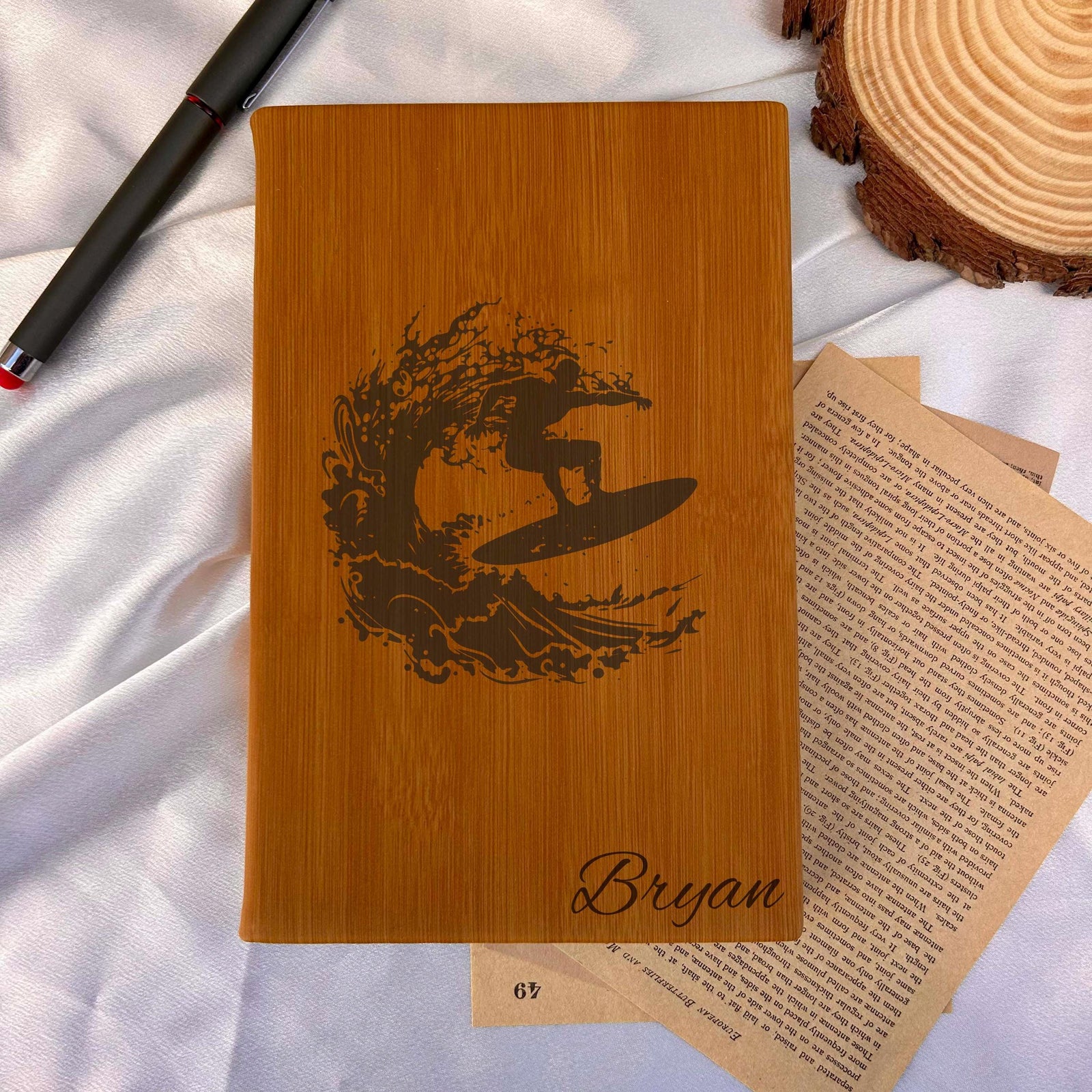 Surf Custom Journal – Hard Cover, Surf Design #1