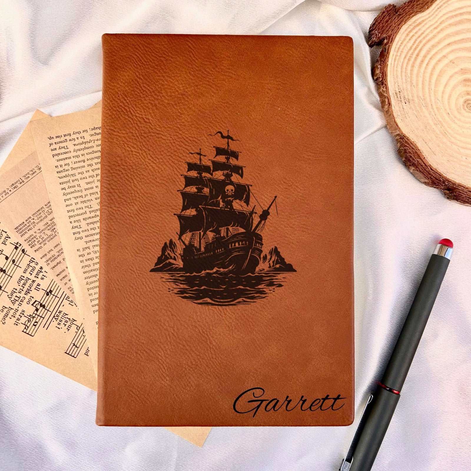 Pirate Ship Custom Journal – Hard Cover, Design #97