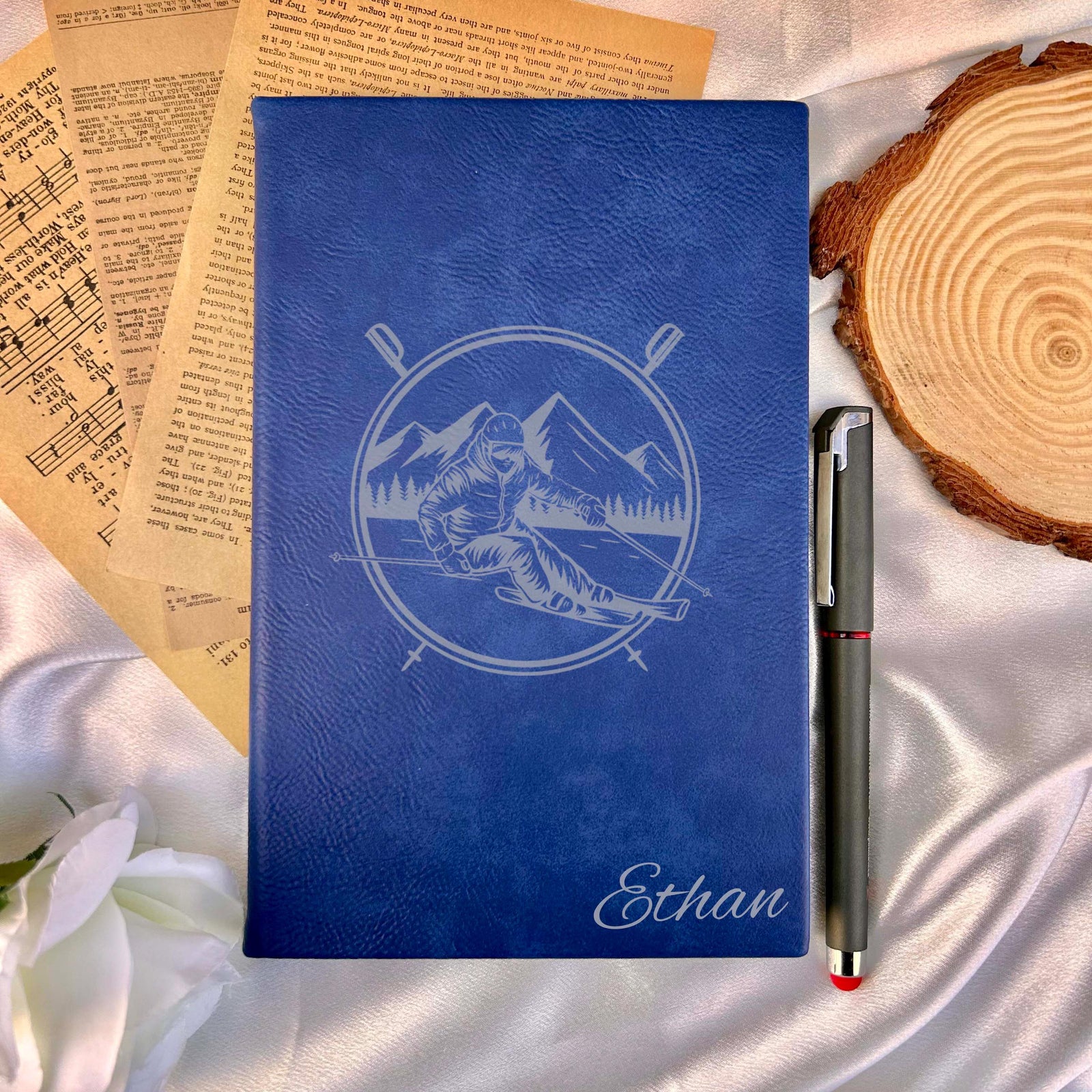 Skiing Custom Journal – Hard Cover, Skiing Design #1