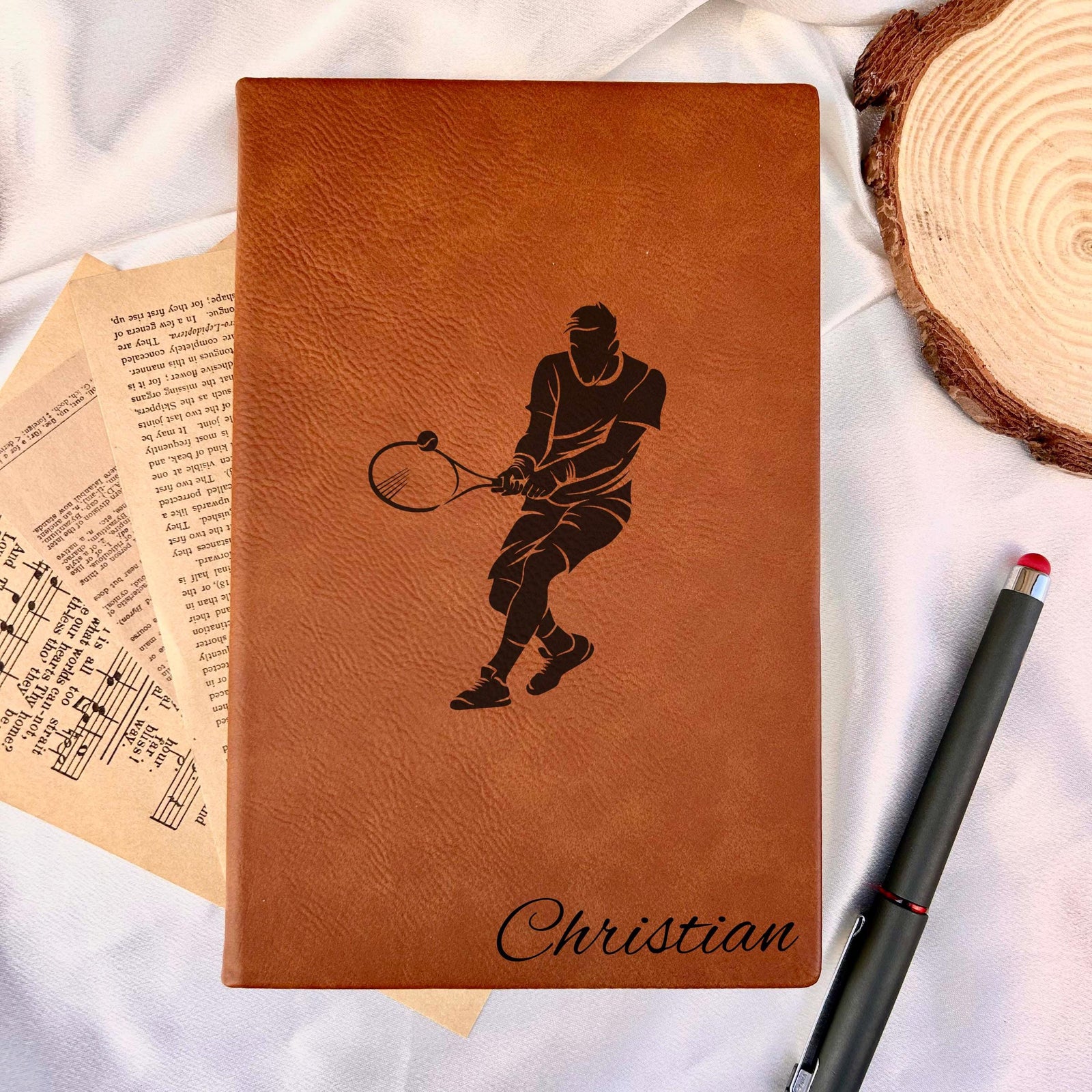 Tennis Custom Journal – Hard Cover, Tennis Design #2