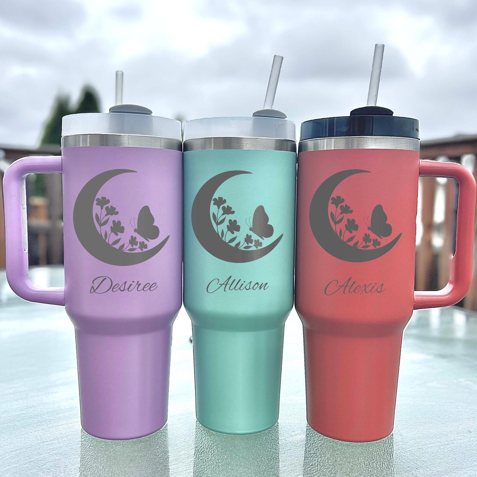 Moon Lover 40oz Engraved Tumbler – Stainless Steel