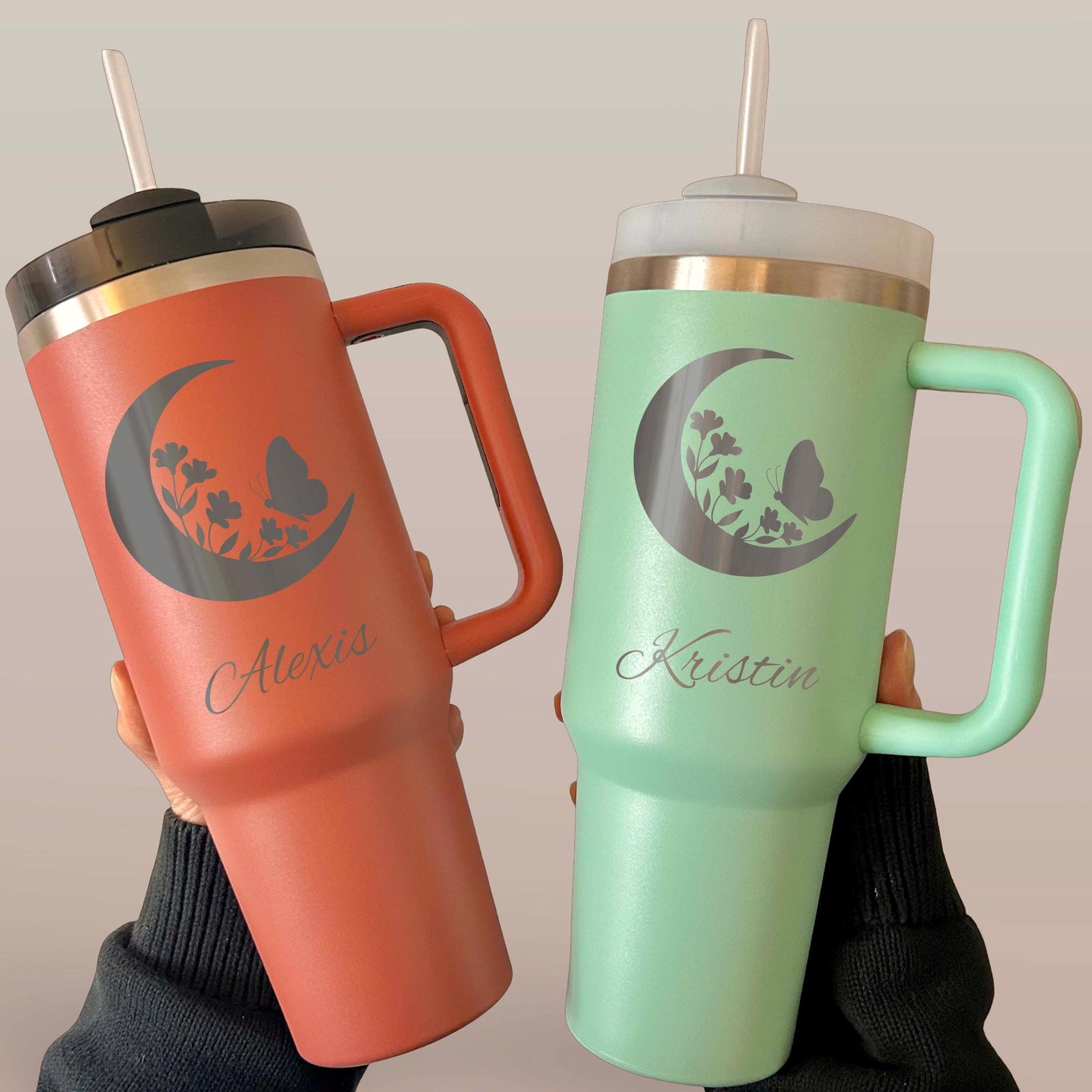 Moon Lover 40oz Engraved Tumbler – Stainless Steel