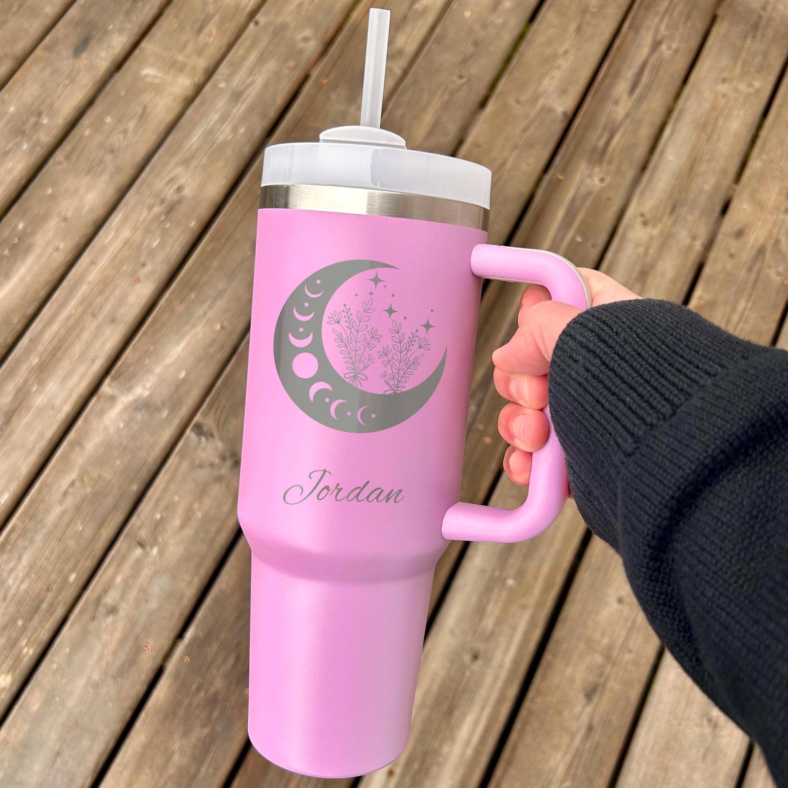 Moon Phases 40oz Engraved Tumbler – Stainless Steel