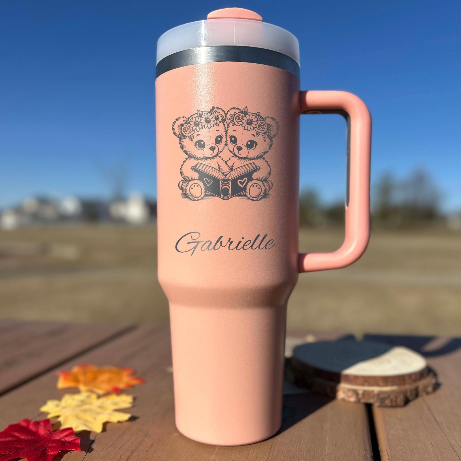 Twin Bears 40oz Engraved Tumbler – Stainless Steel