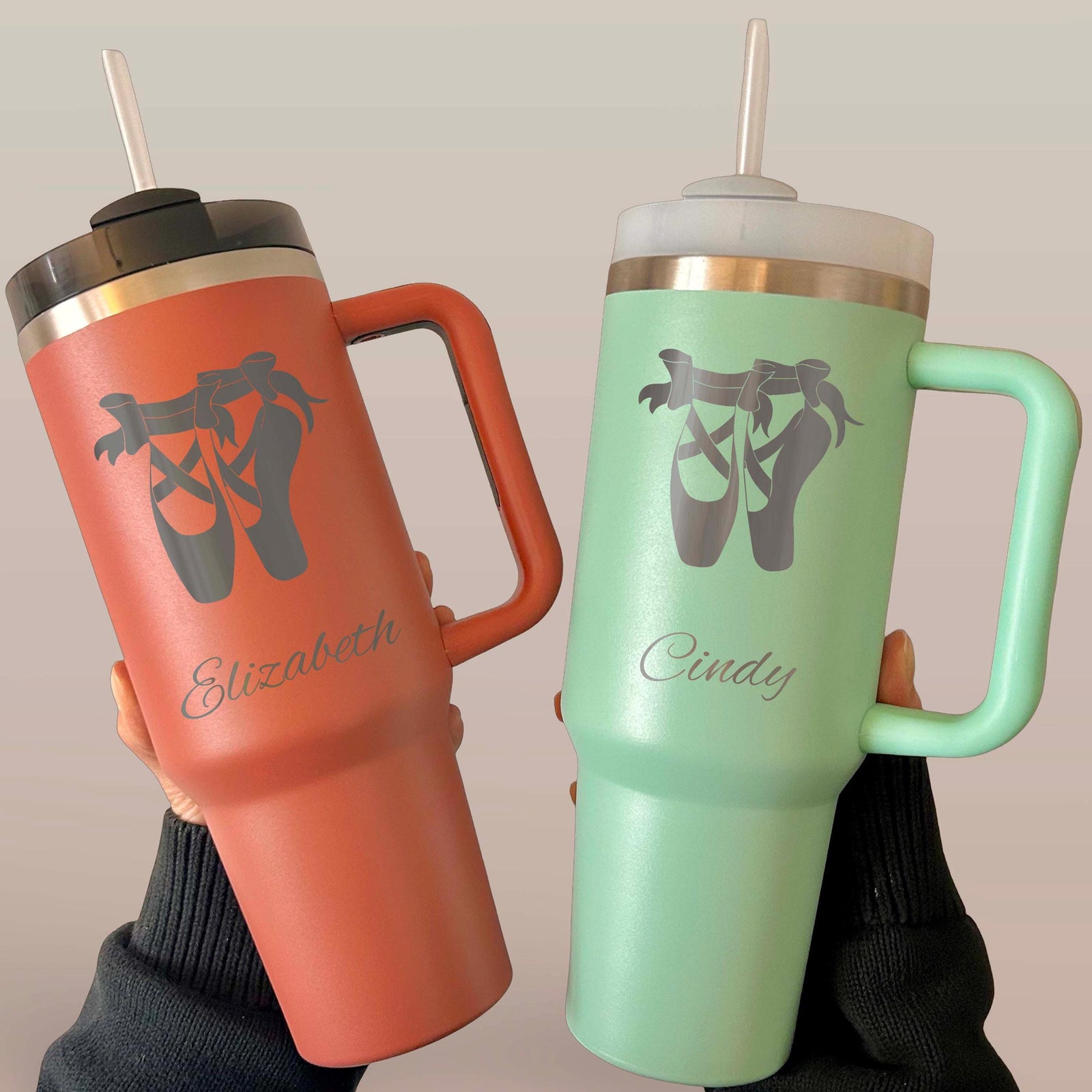 Ballet Dancer 40oz Engraved Tumbler – Stainless Steel, Ballet Design #2