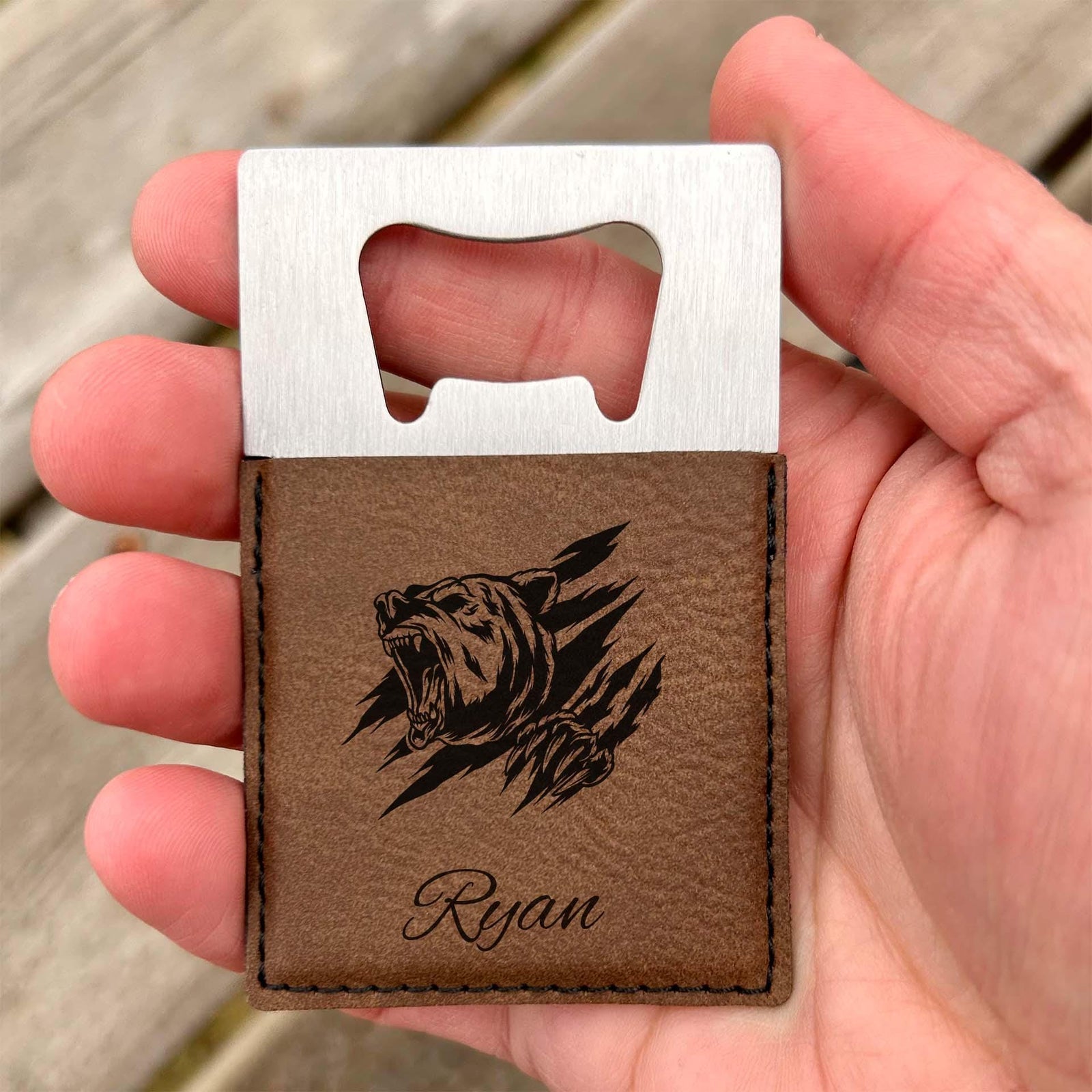 Bear Large Bottle Opener – Stainless Steel, Bear Design #1