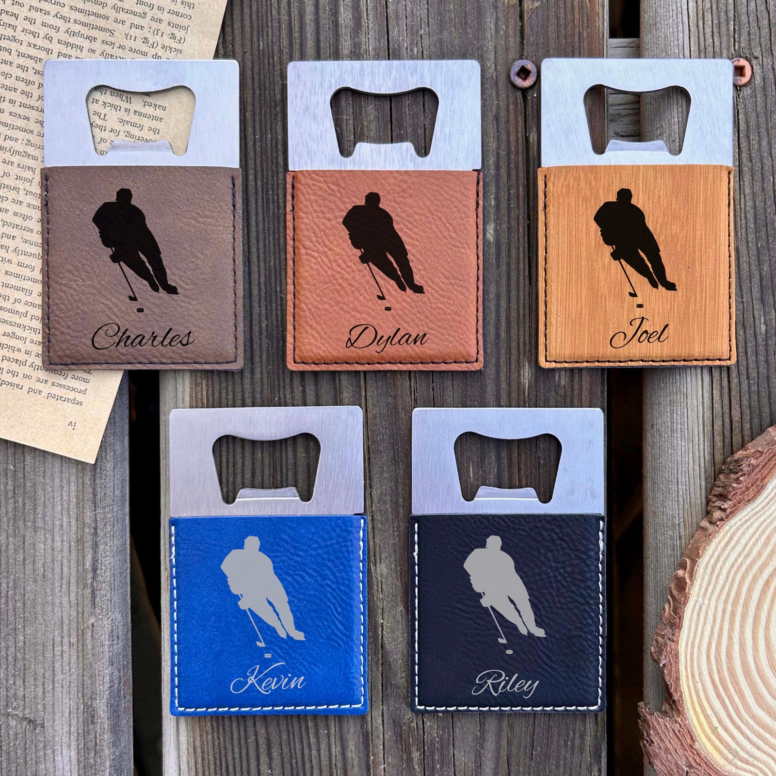 Hockey Large Bottle Opener – Stainless Steel, Hockey Design #2