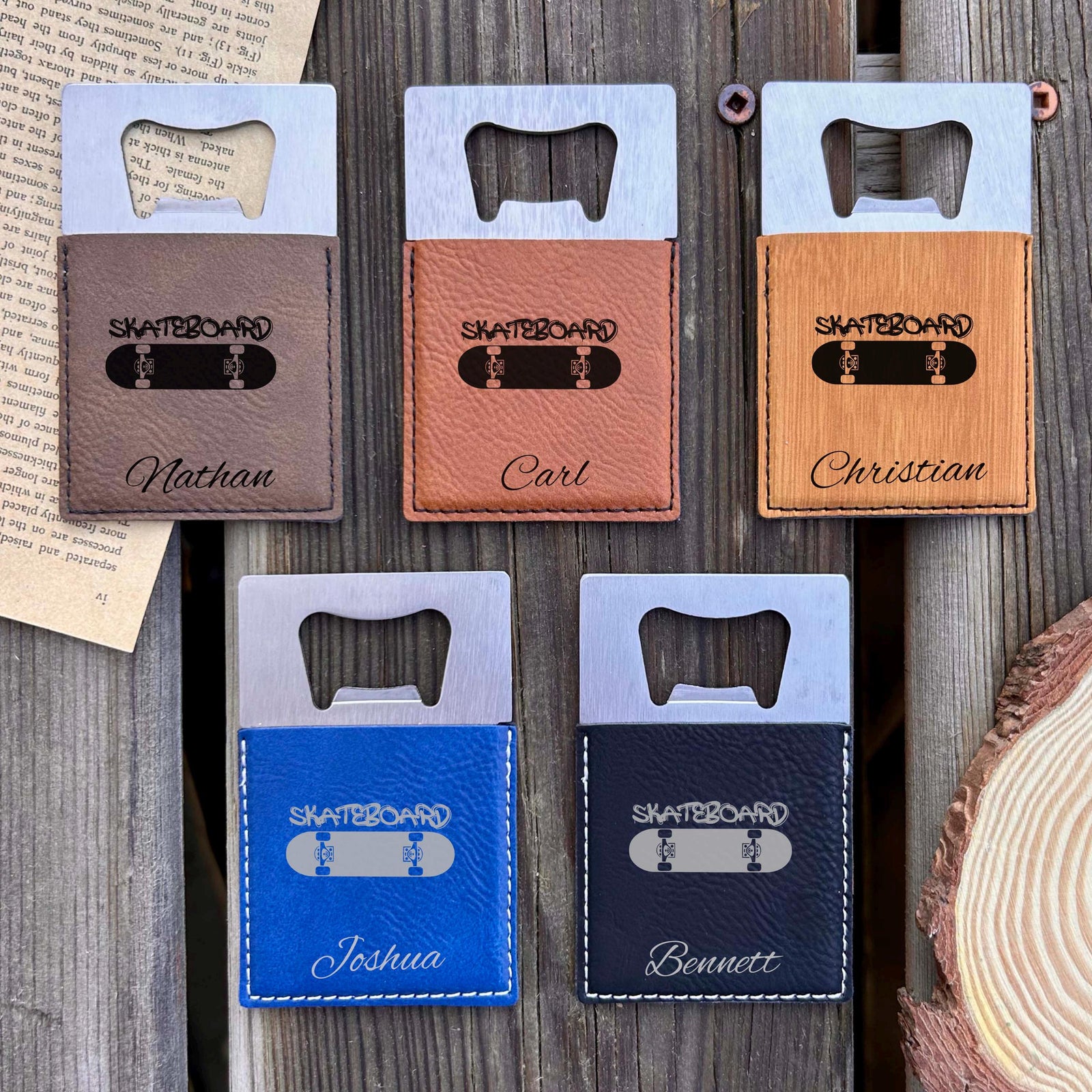 Skateboard Large Bottle Opener – Stainless Steel, Skate Design #2