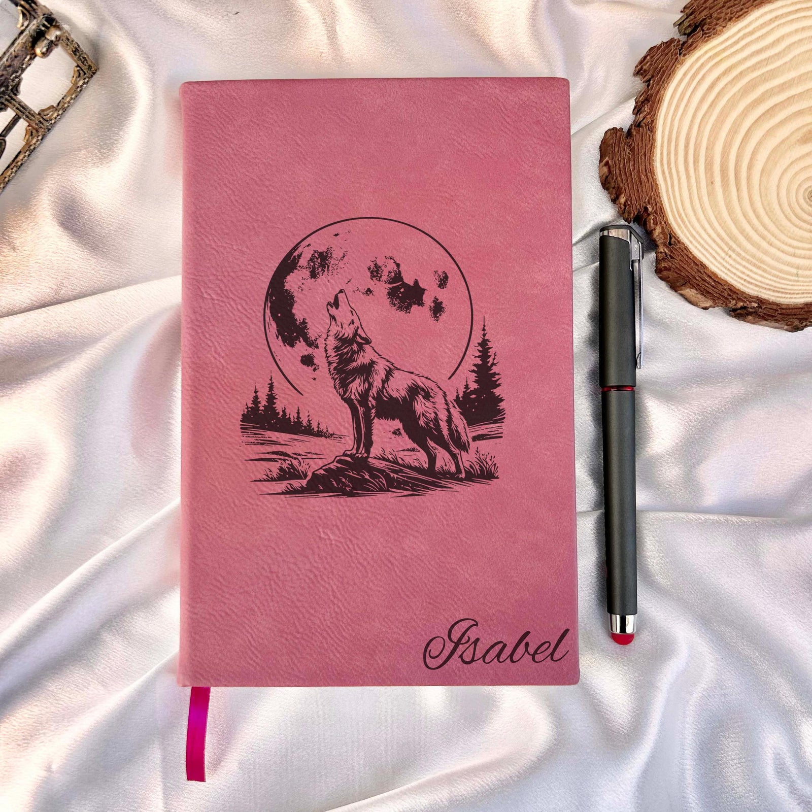 Moonlight Wolf Custom Journal – Hard Cover, Design #89