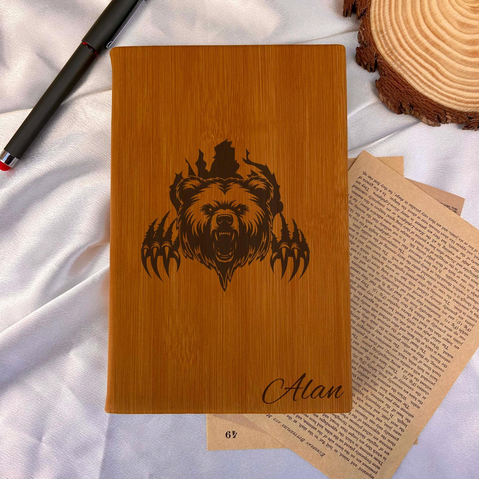 Bear Custom Journal – Hard Cover, Bear Design #2