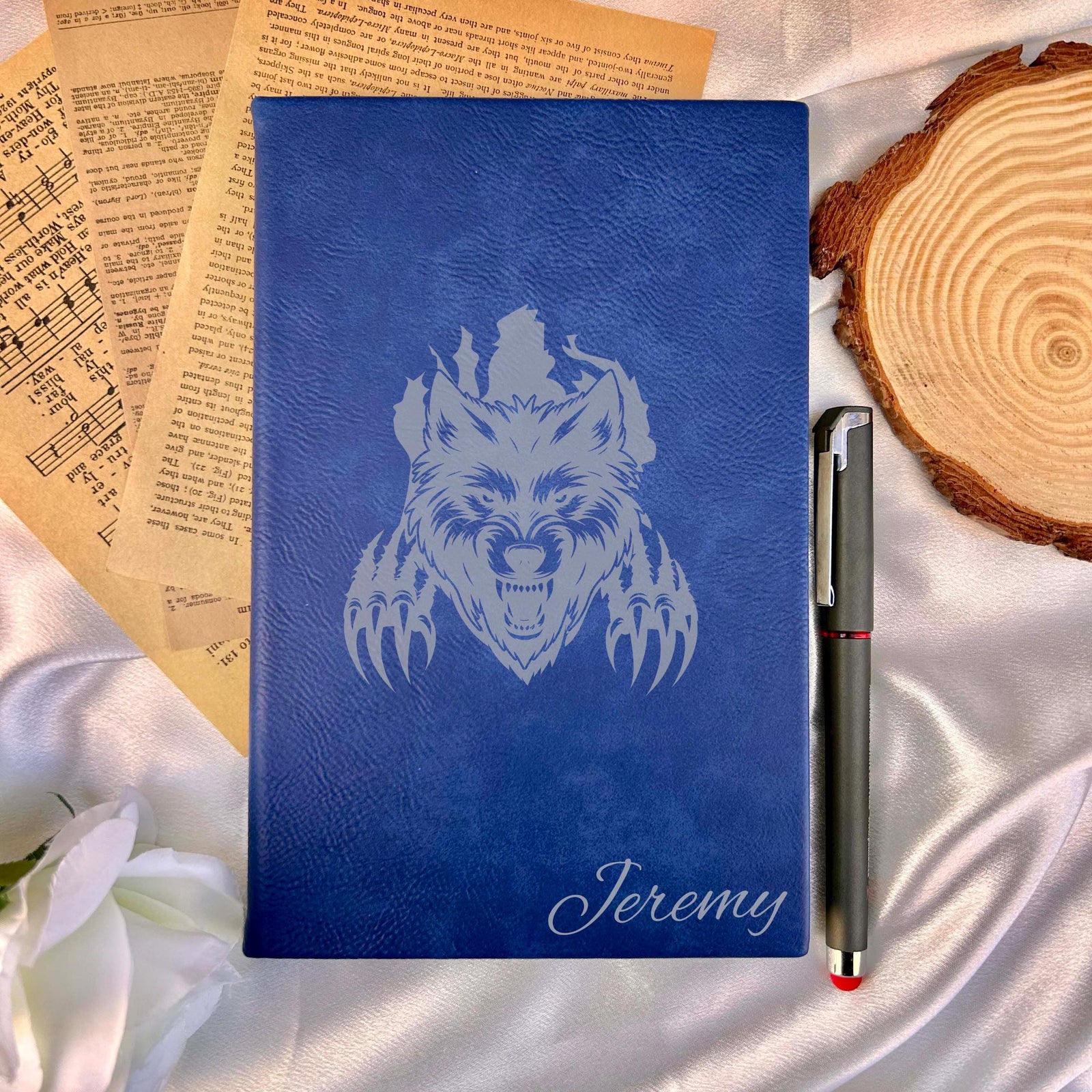 Wolf Custom Journal – Hard Cover, Wolf Design #2