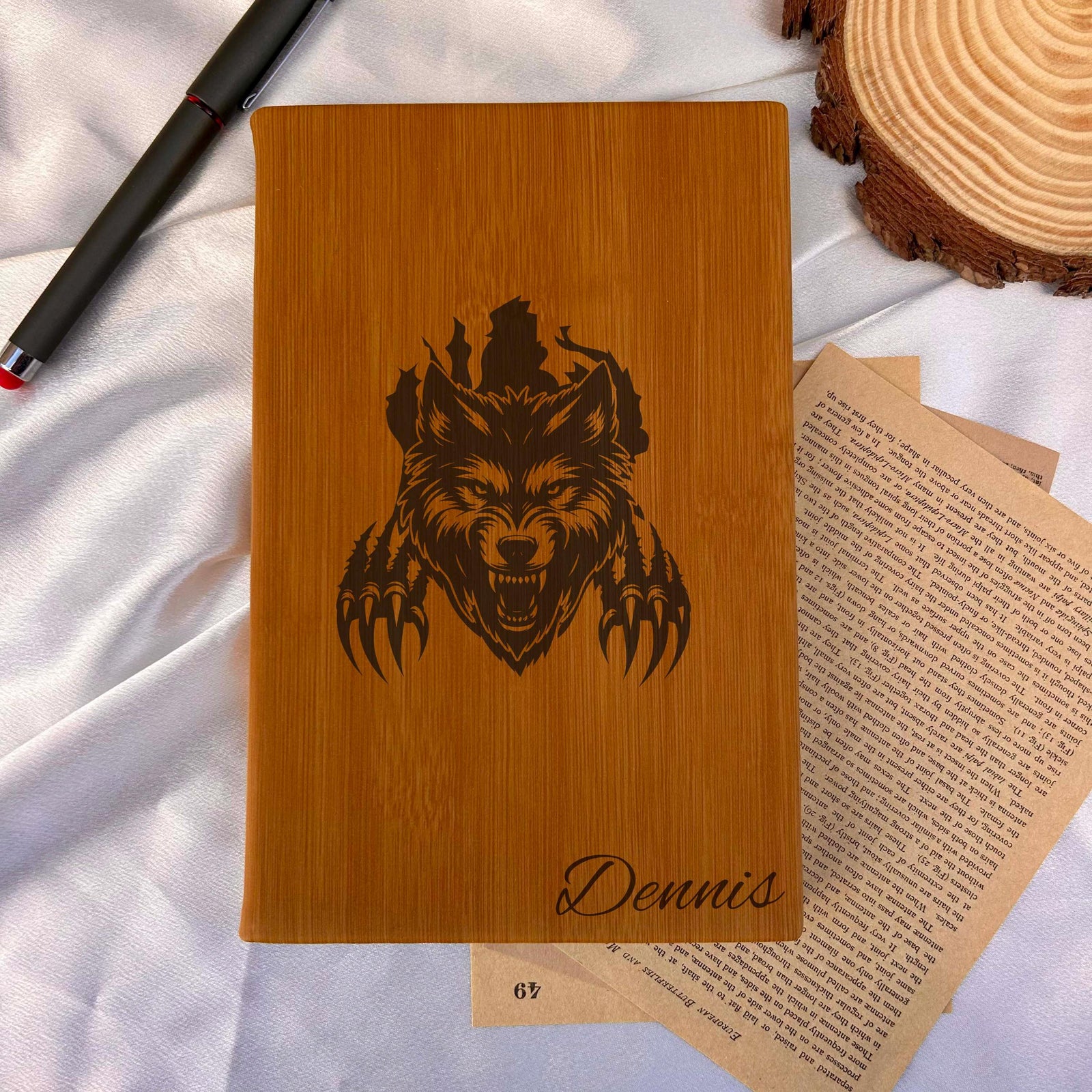Wolf Custom Journal – Hard Cover, Wolf Design #2