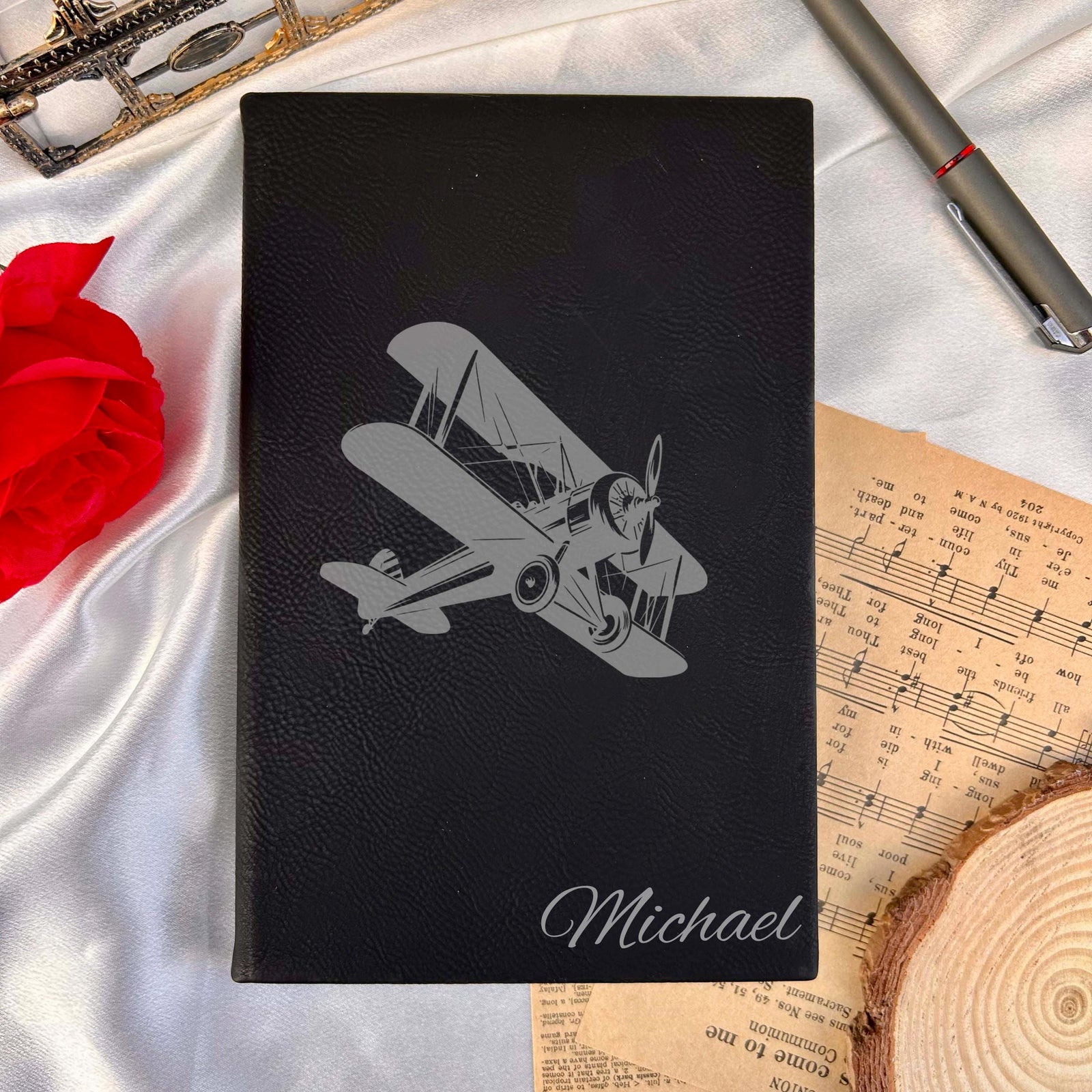 Vintage Airplane Custom Journal – Hard Cover, Design #4