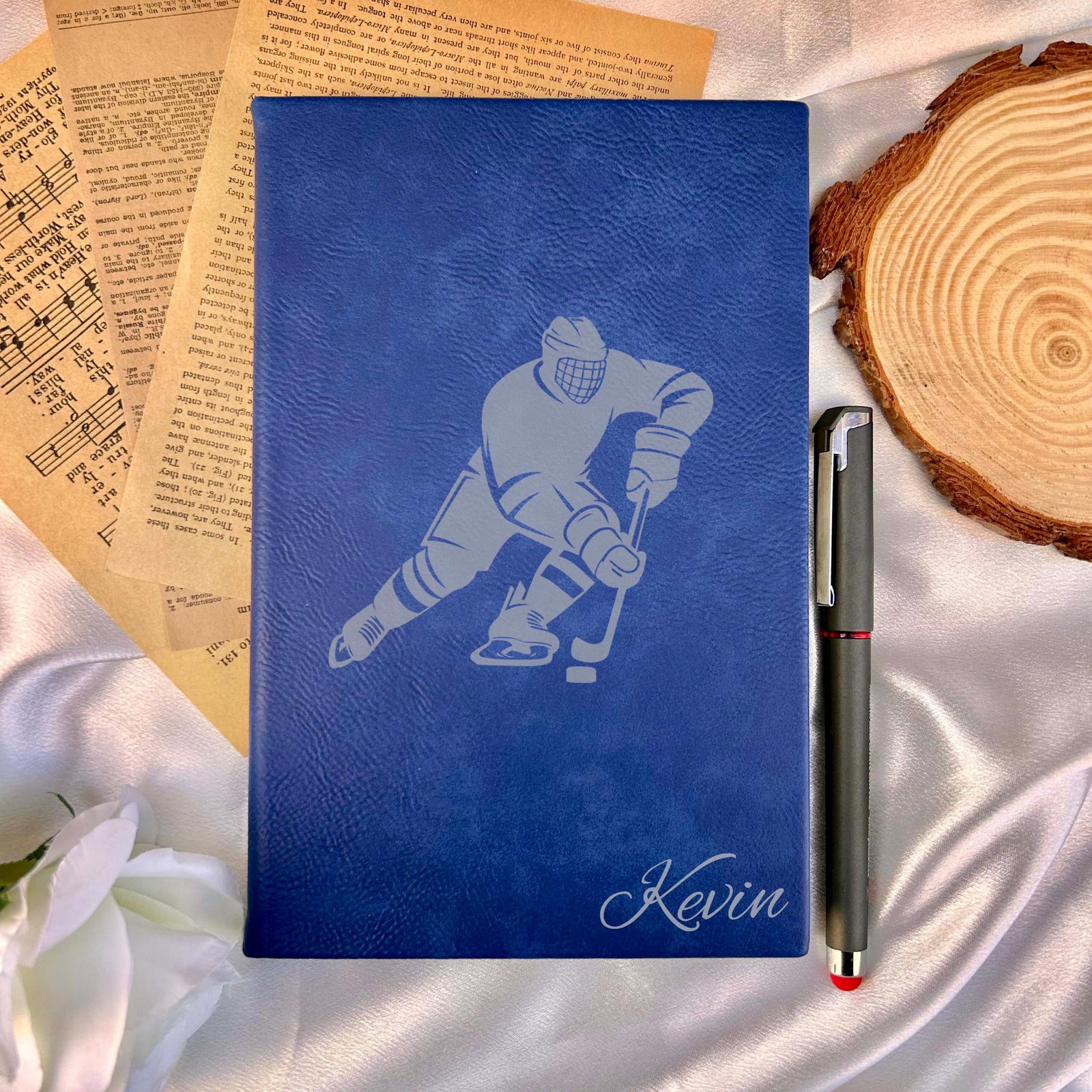 Hockey Player Custom Journal – Hard Cover, Design #16