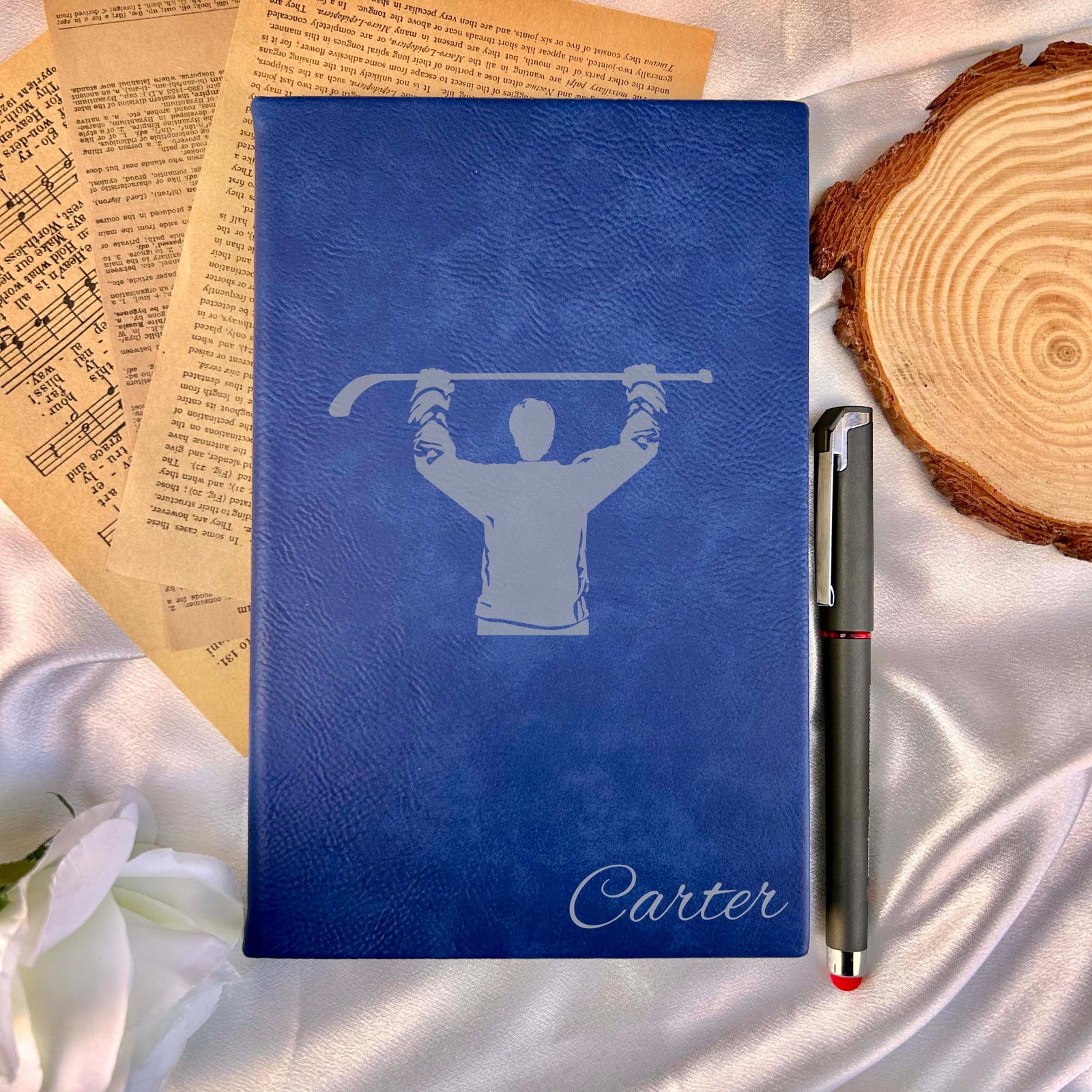 Hockey Player Custom Journal – Hard Cover, Hockey Design #1