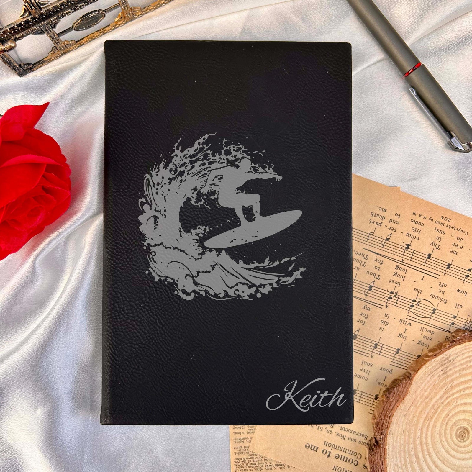 Surf Custom Journal – Hard Cover, Surf Design #1