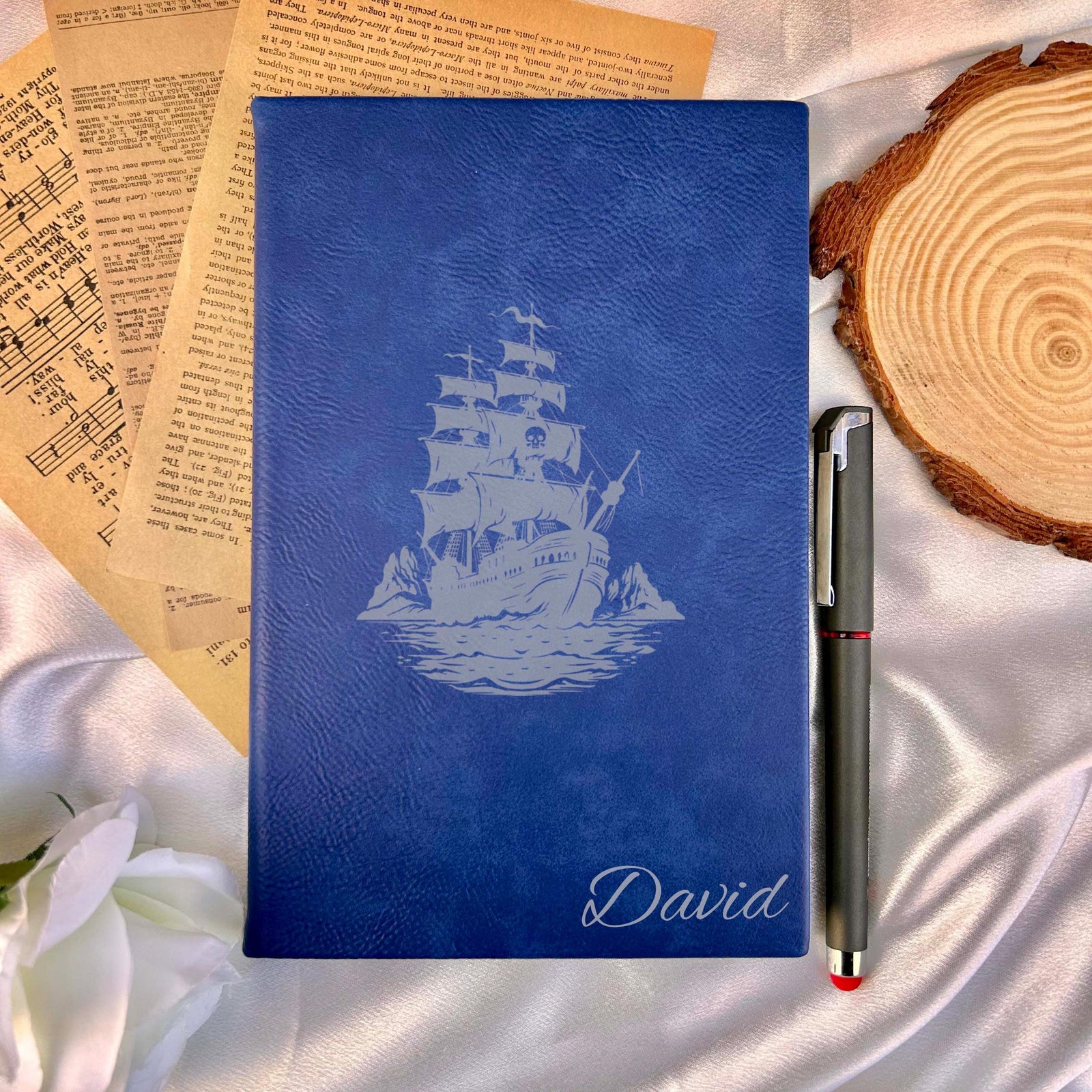 Pirate Ship Custom Journal – Hard Cover, Design #97