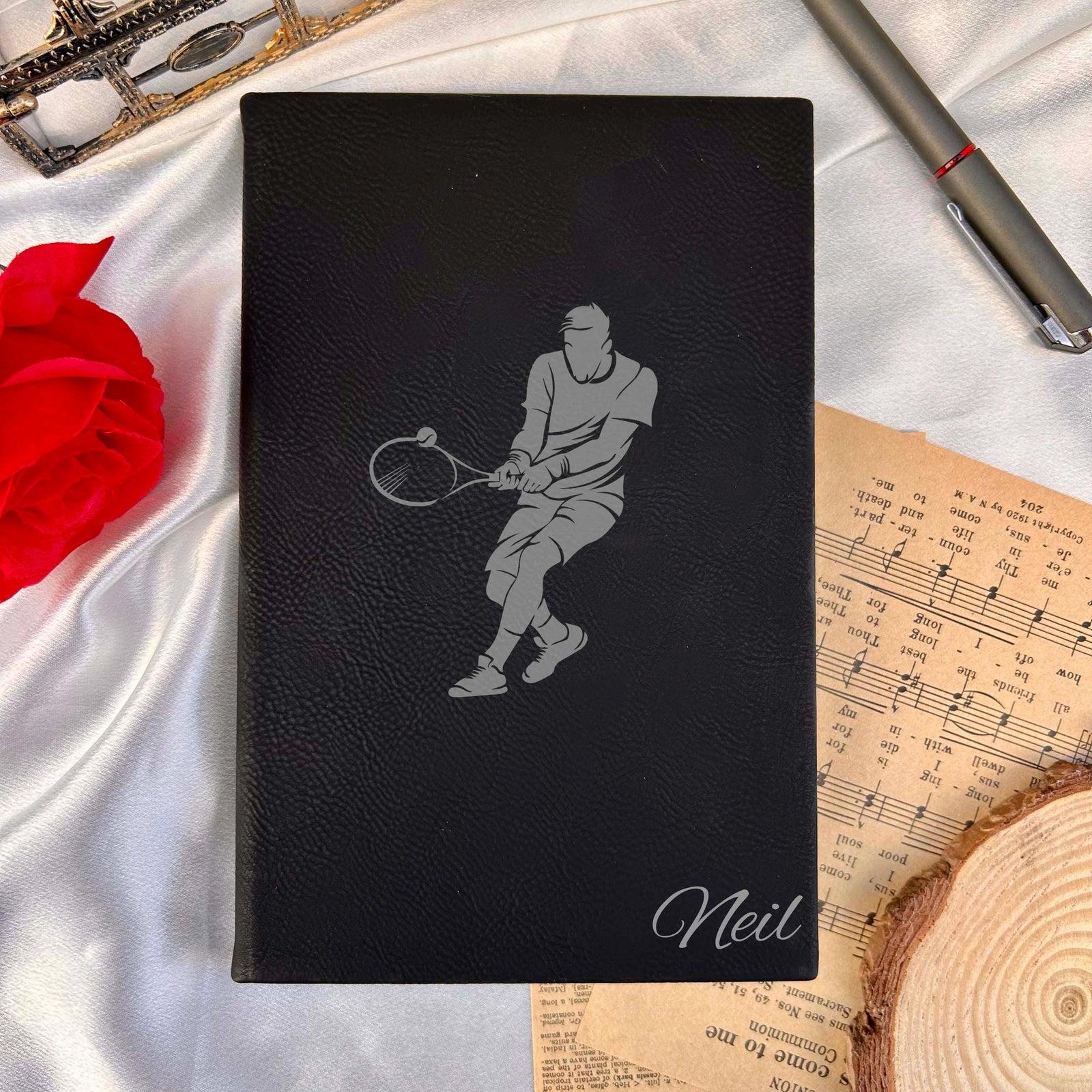 Tennis Custom Journal – Hard Cover, Tennis Design #2
