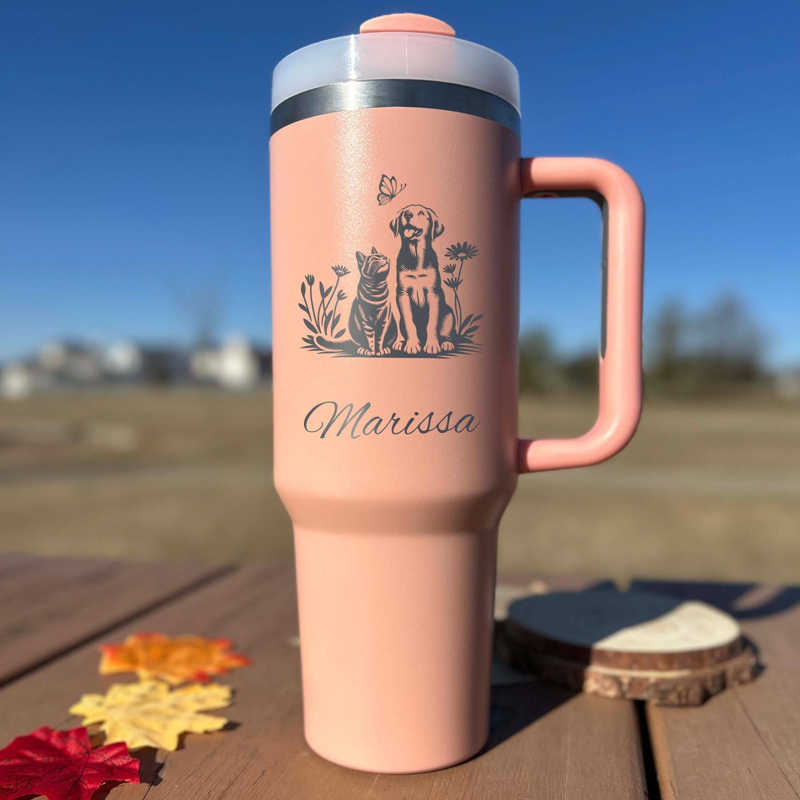 Pets Love 40oz Engraved Tumbler – Stainless Steel