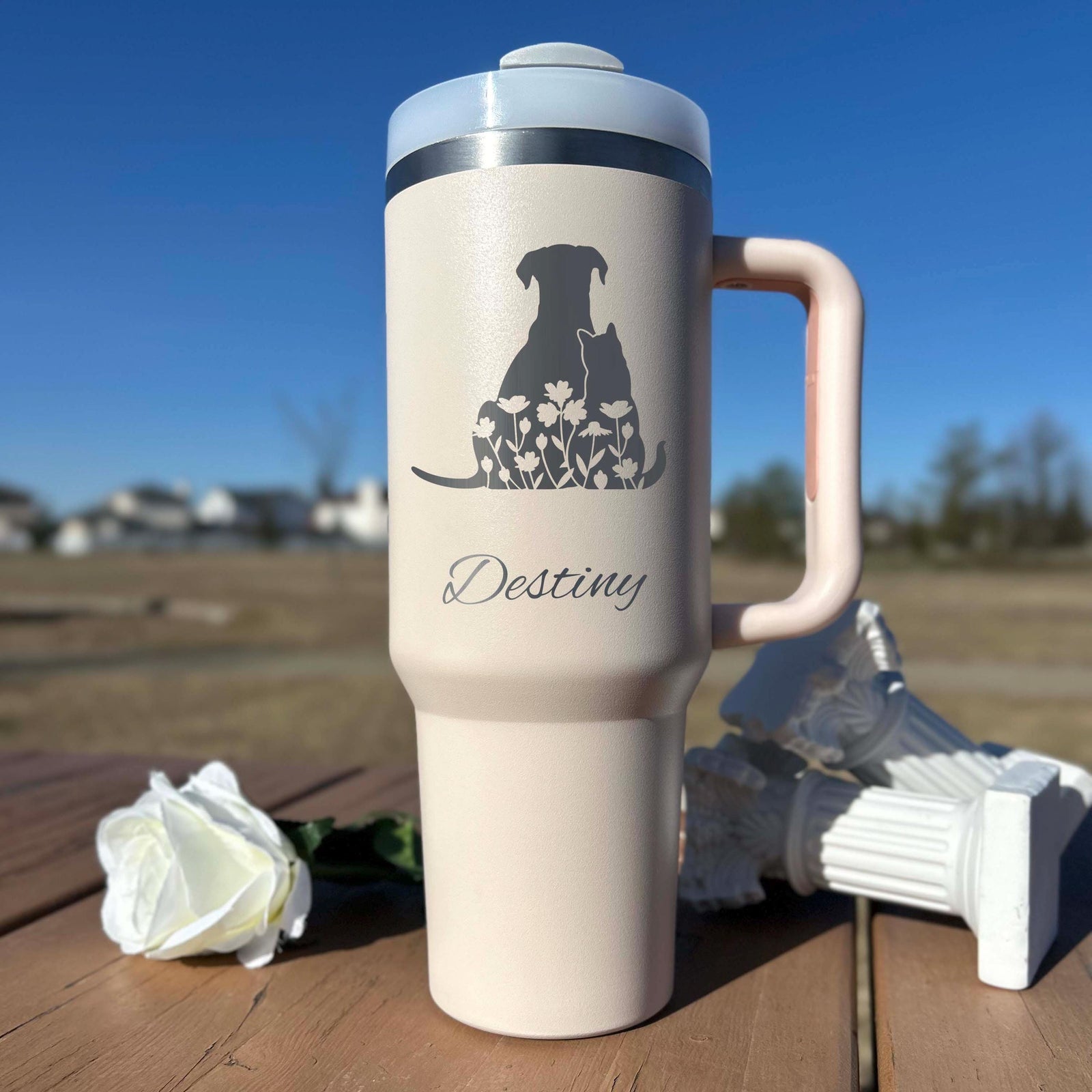 Cute Friends 40oz Engraved Tumbler – Stainless Steel