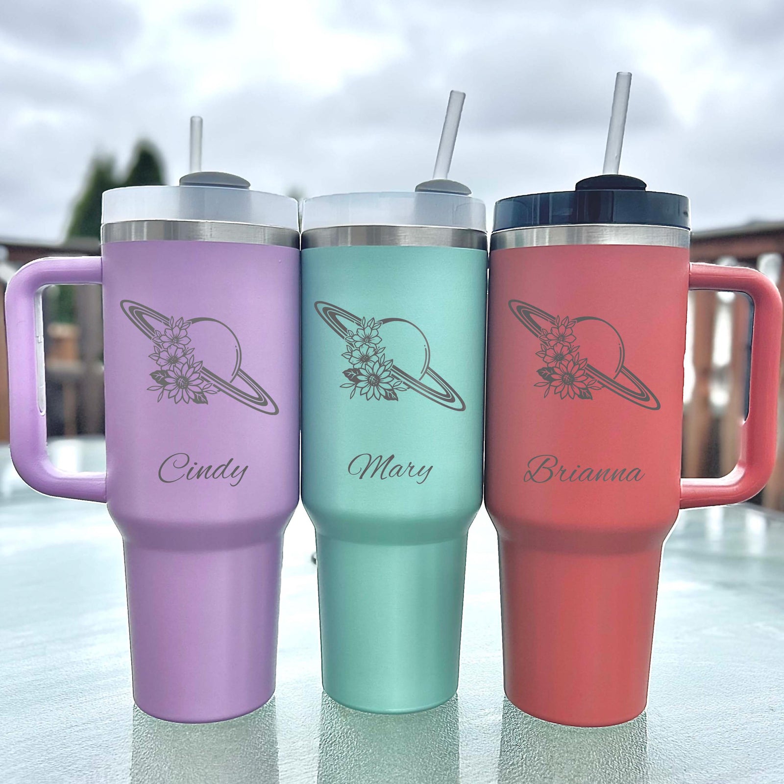 Saturn 40oz Engraved Tumbler – Stainless Steel