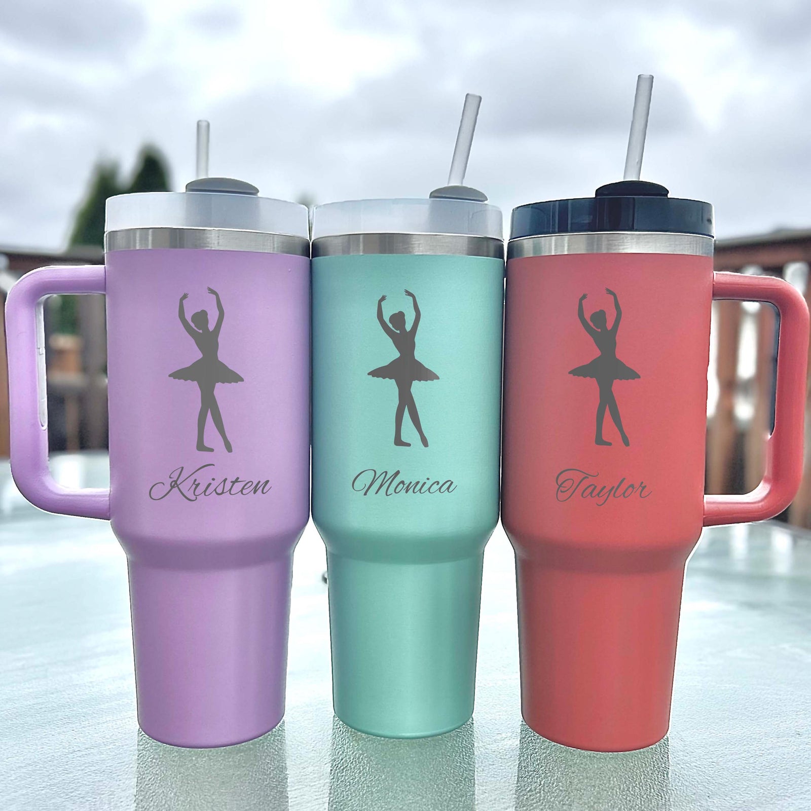 Ballet Dancer 40oz Engraved Tumbler – Stainless Steel, Ballet Design #1