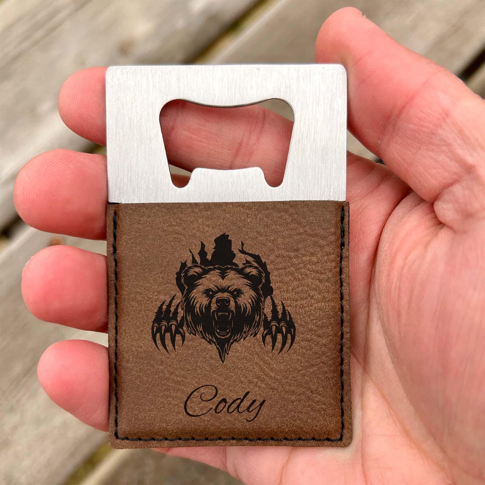 Bear Large Bottle Opener – Stainless Steel, Bear Design #2