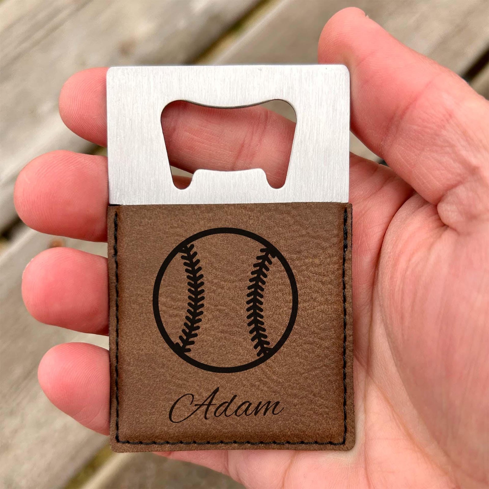 Baseball Large Bottle Opener – Stainless Steel