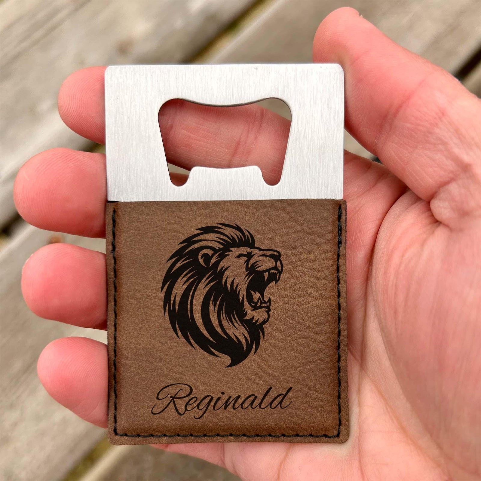 Lion Large Bottle Opener – Stainless Steel, Lion Design #2