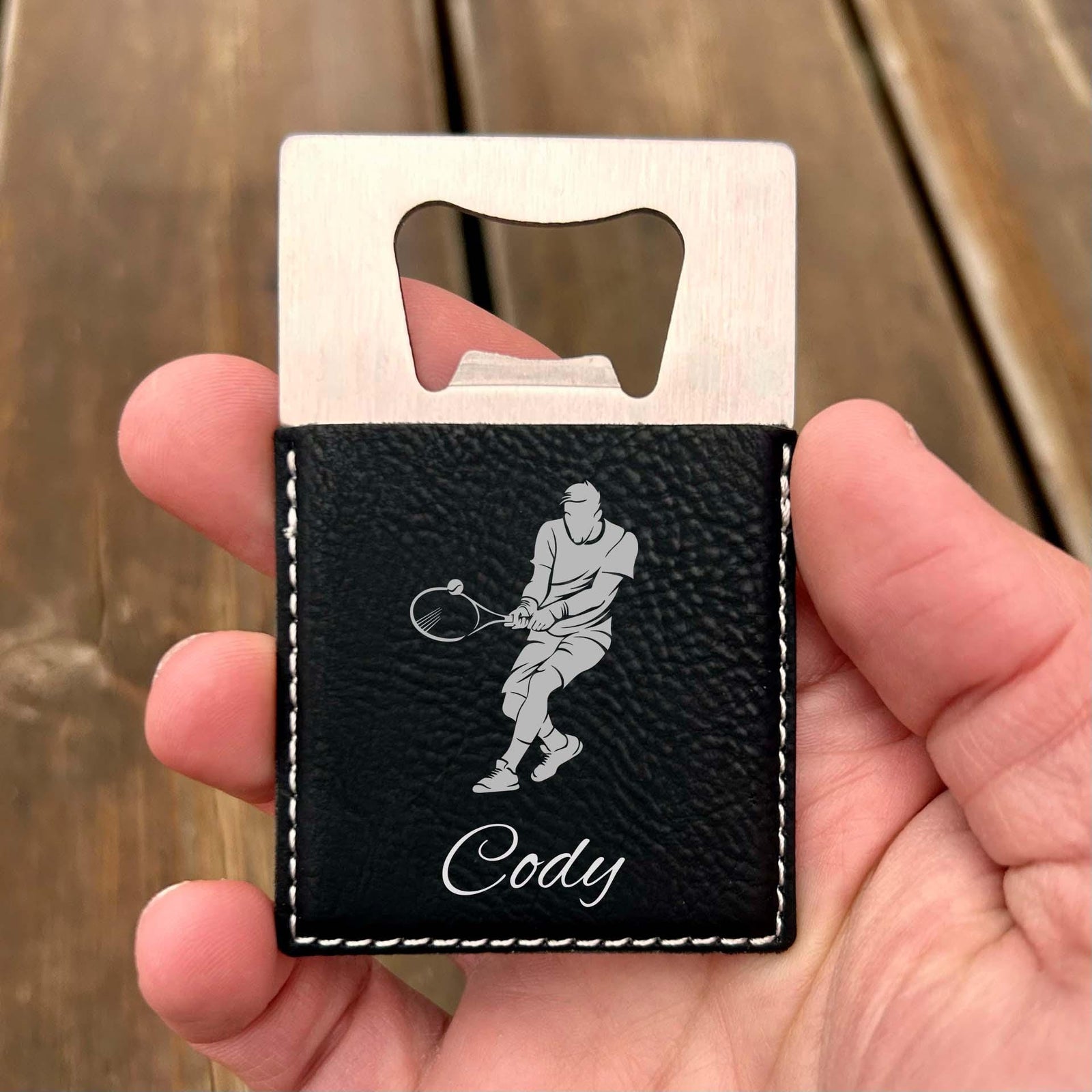 Tennis Large Bottle Opener – Stainless Steel, Tennis Design #2