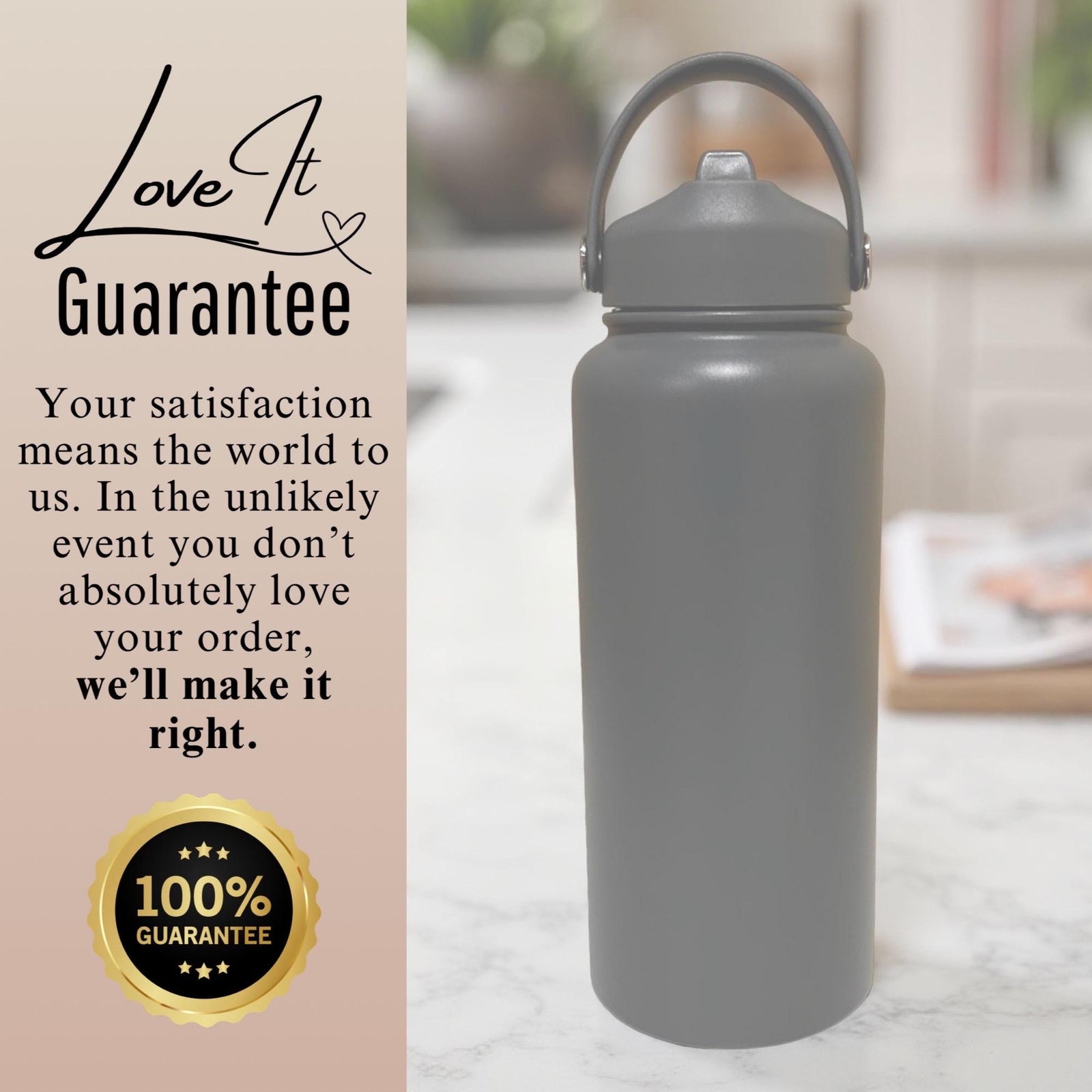 Hawk 32oz Water Bottle – Stainless Steel