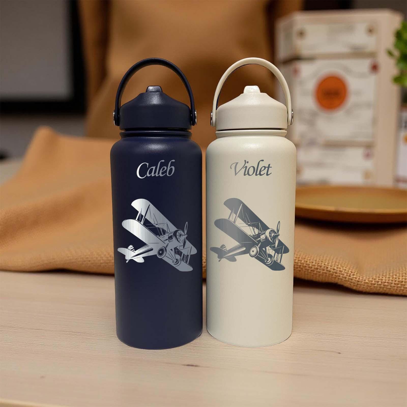 Antique Airplane 32oz Water Bottle – Stainless Steel