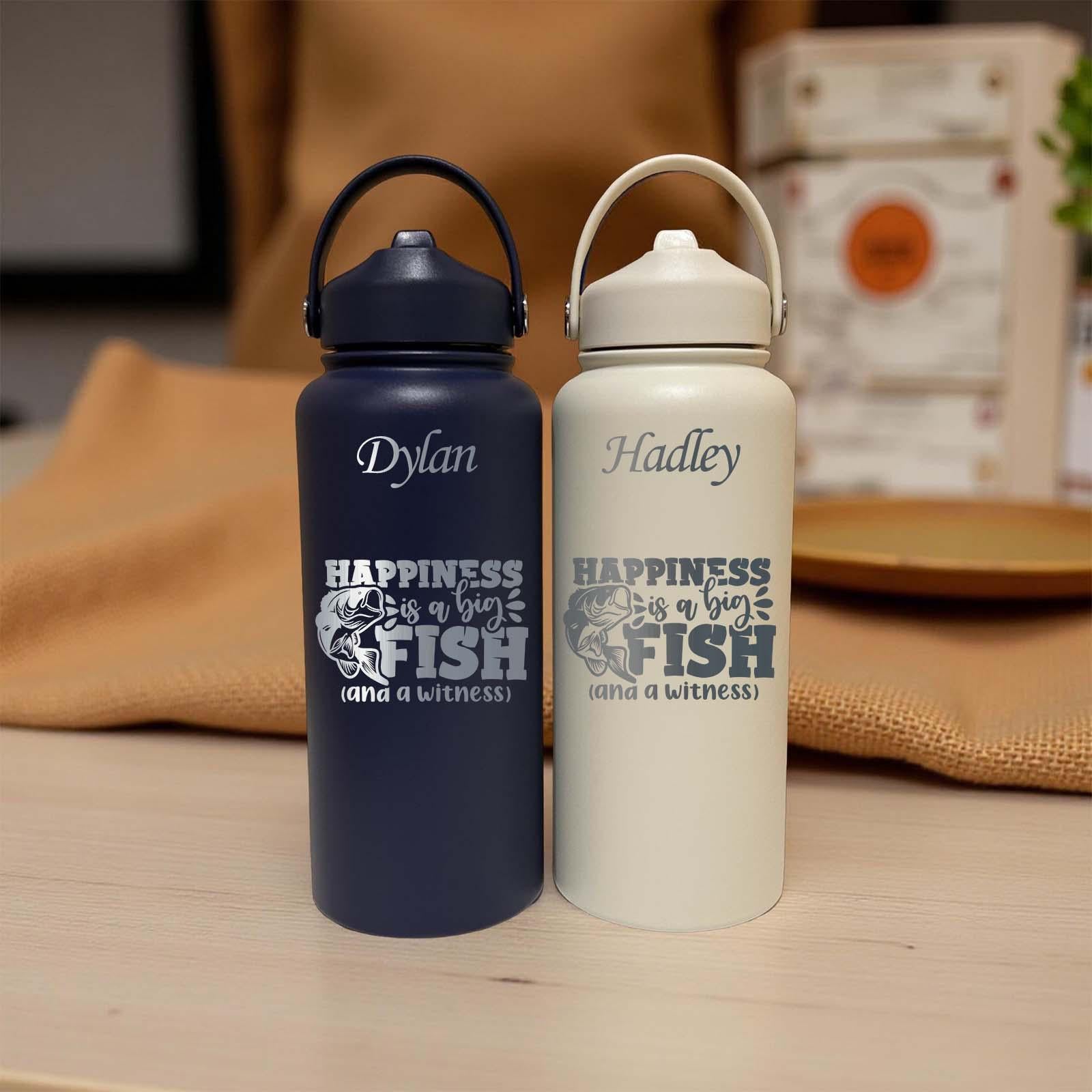 Fishing 32oz Water Bottle – Stainless Steel